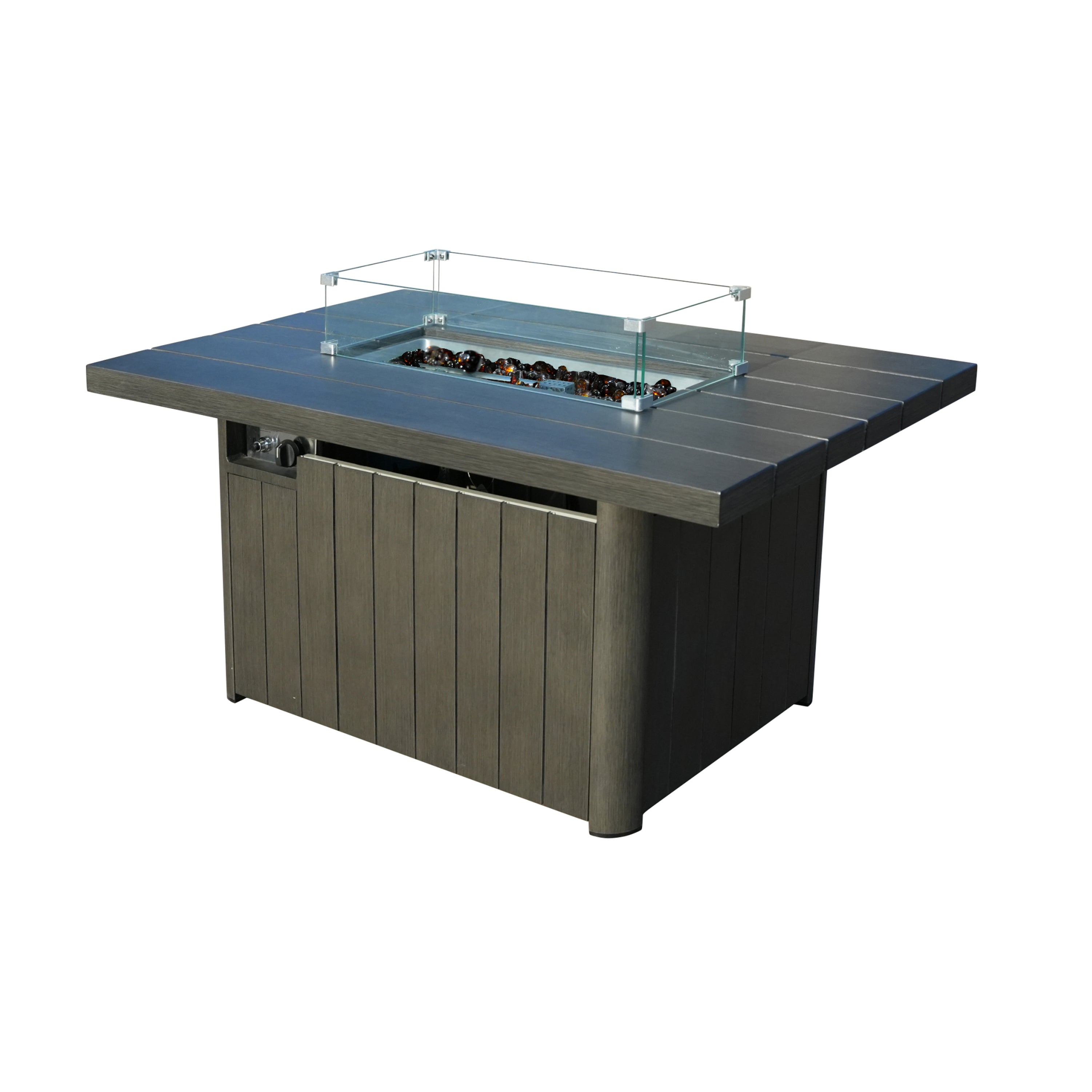 Direct Wicker Aluminum Tube Rectangular Firepit Table PAG-2334TA