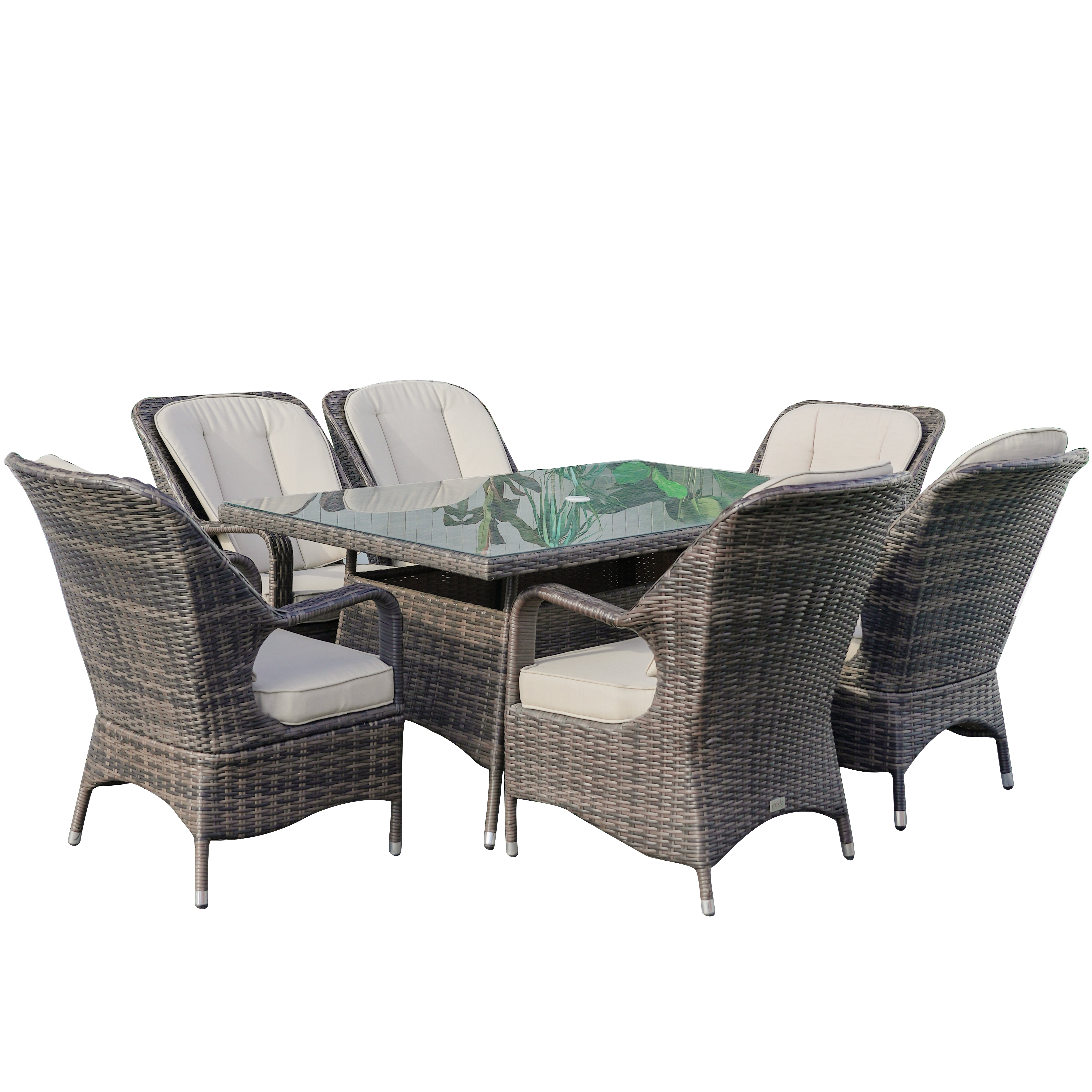 Parma 6-Seat Outdoor Dining Set - Rectangular Dining Table (PAD-1712)