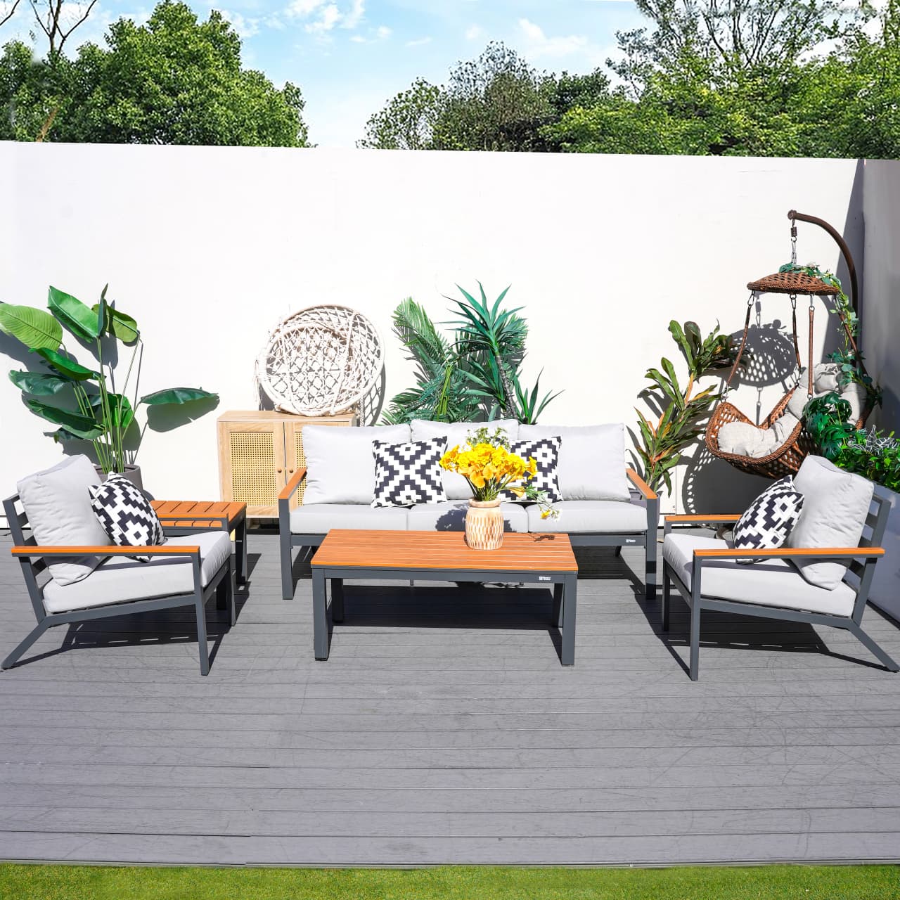 Heidi 5 Seate Conversation Sofa Set (PAS-2481)