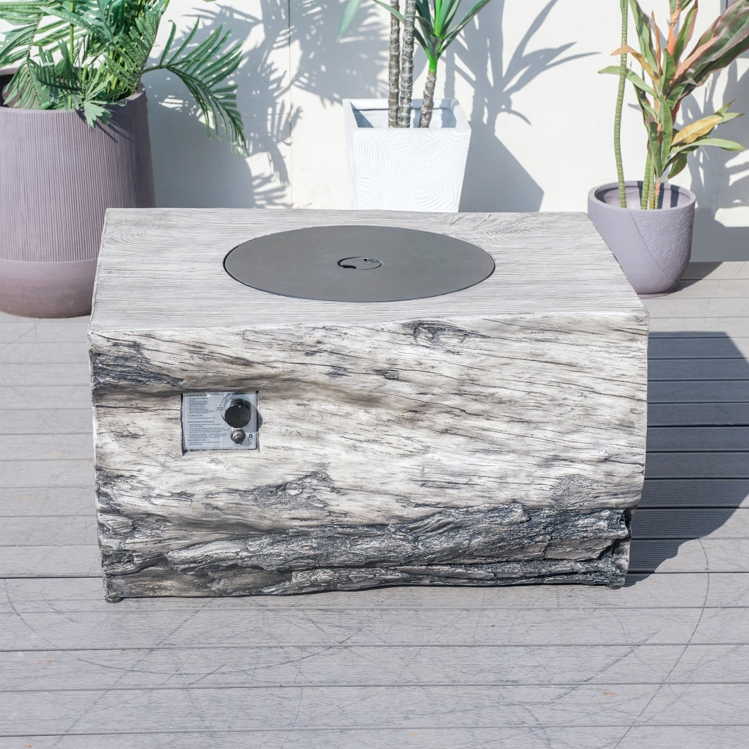 Terrafab Rectangular Faux Wood Fire Pit Table for Outdoor Use (PAG-2170)