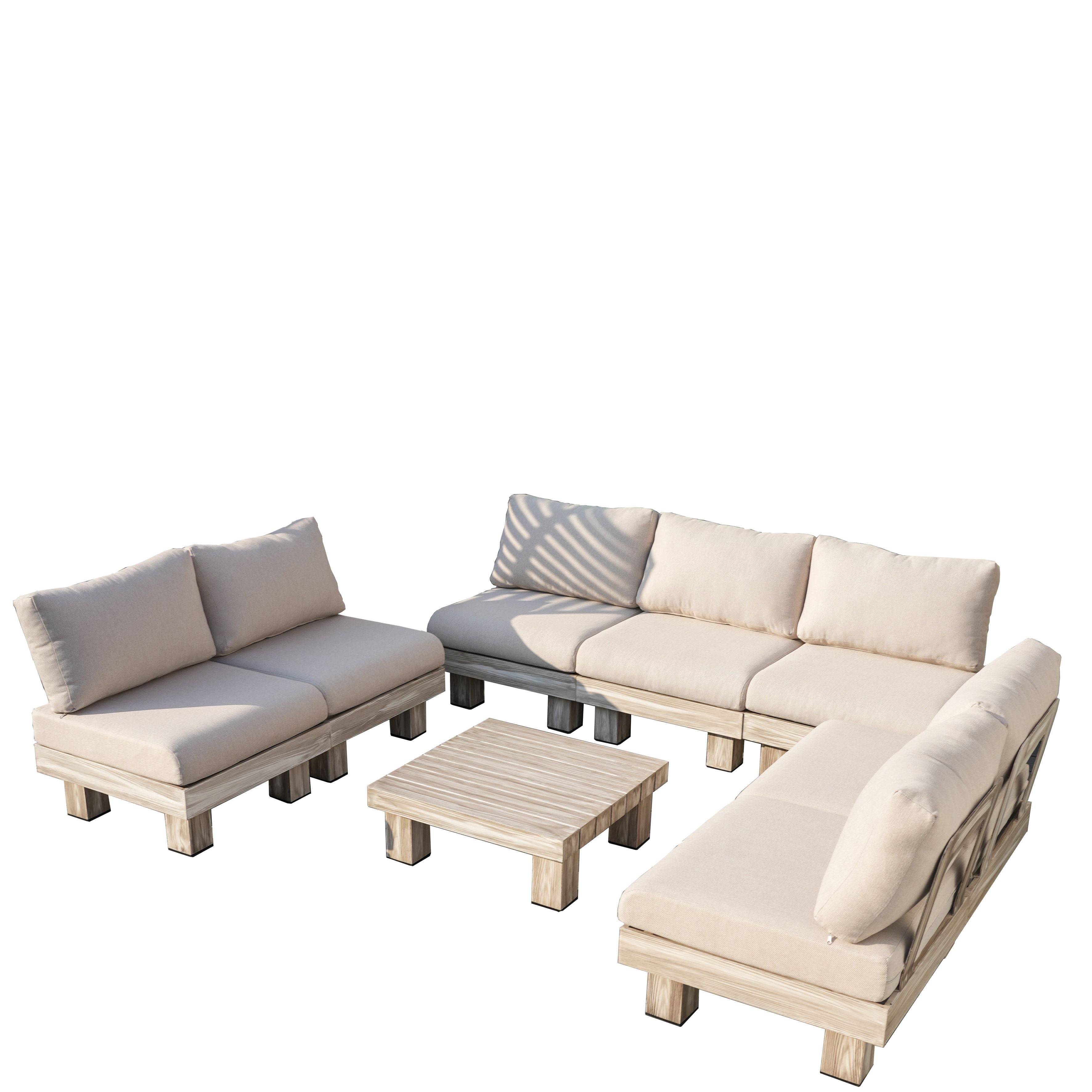 Minimalist Armless Modular Sofa & Coffee Table Set | Comfortable, Durable Outdoor Furniture  PAS-2510