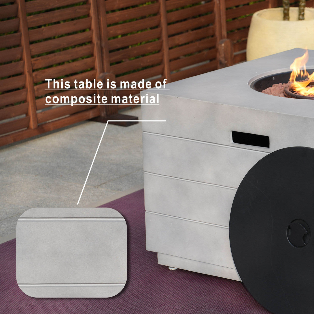 Venetian Square Fire Pit Table for Outdoor Use (PAG-2140)