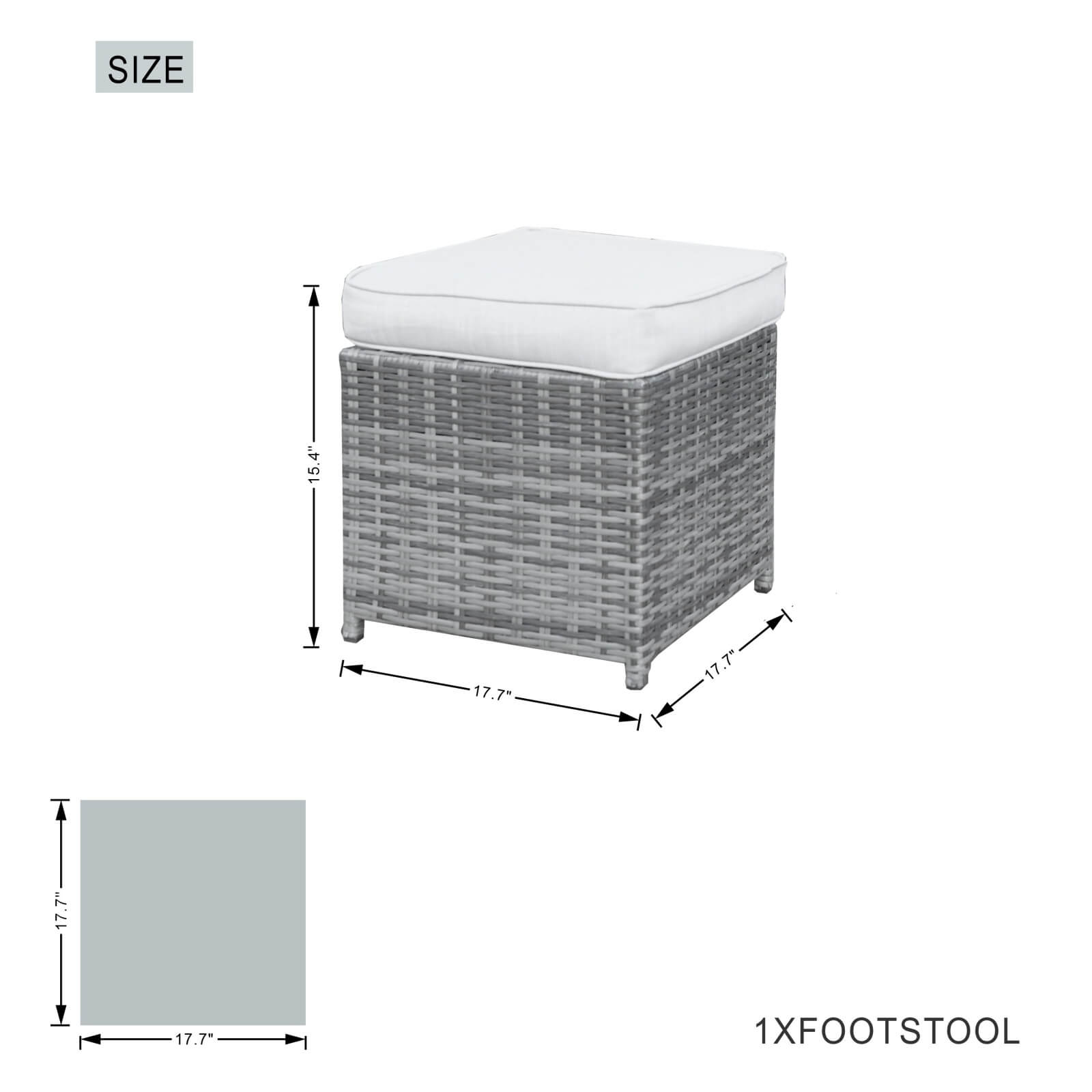 Berlin 4-Seat Outdoor Dining Set – Cube Dining Table ( PAD-3233B)