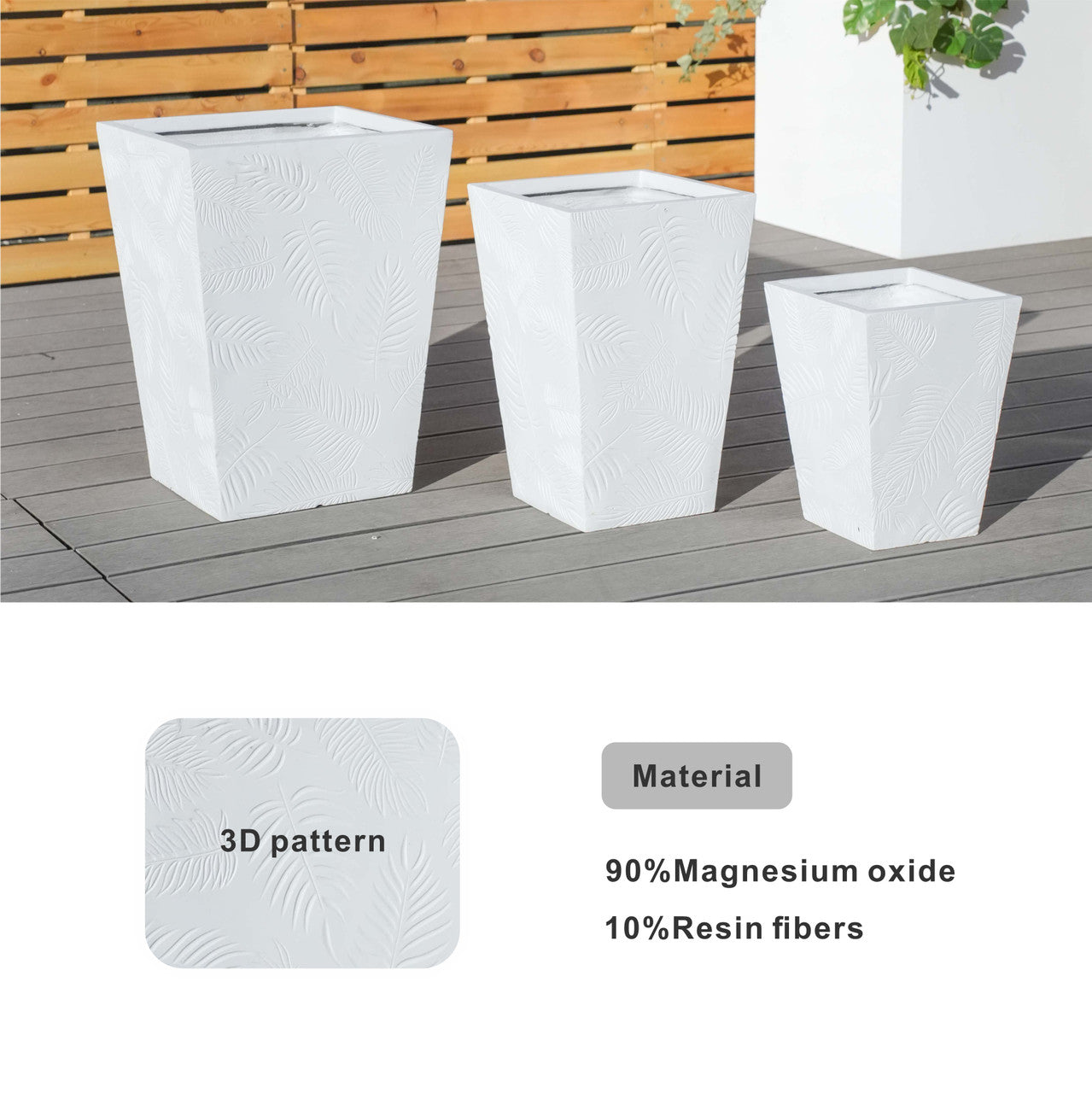 Garden Cement-Effect Flowerpot Set – 3 Sizes (DW-FT055)