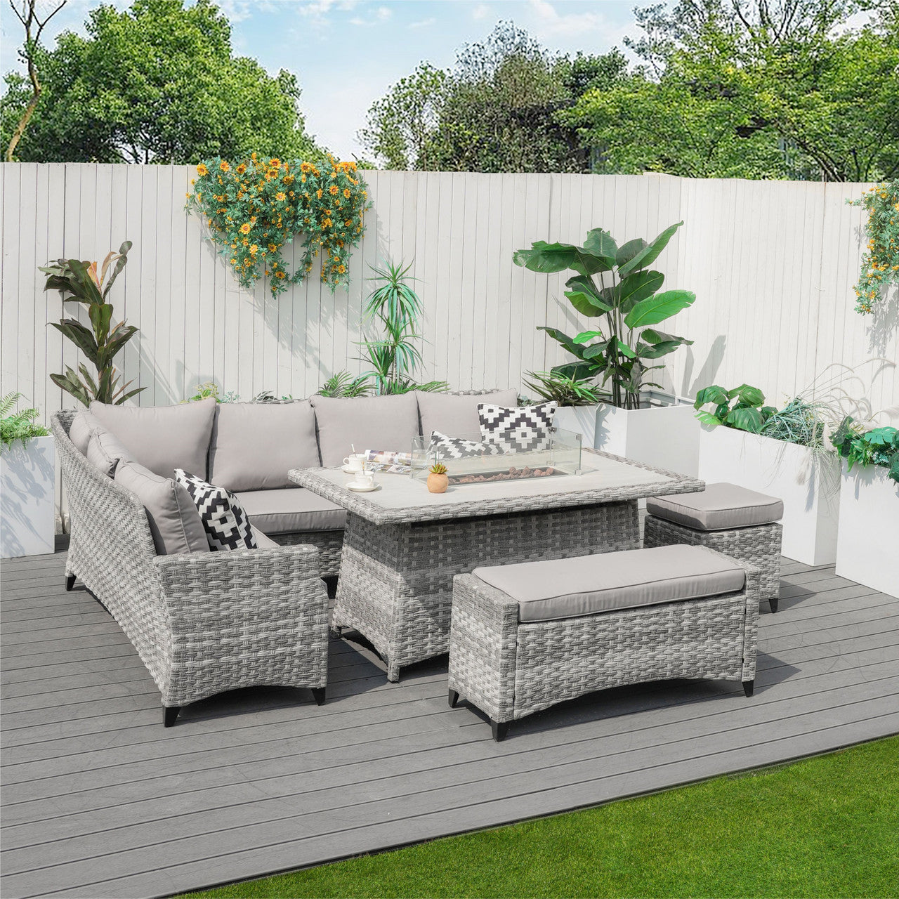 Outdoor Fire Pit Sofa Set 5-Piece (PAF-2001)