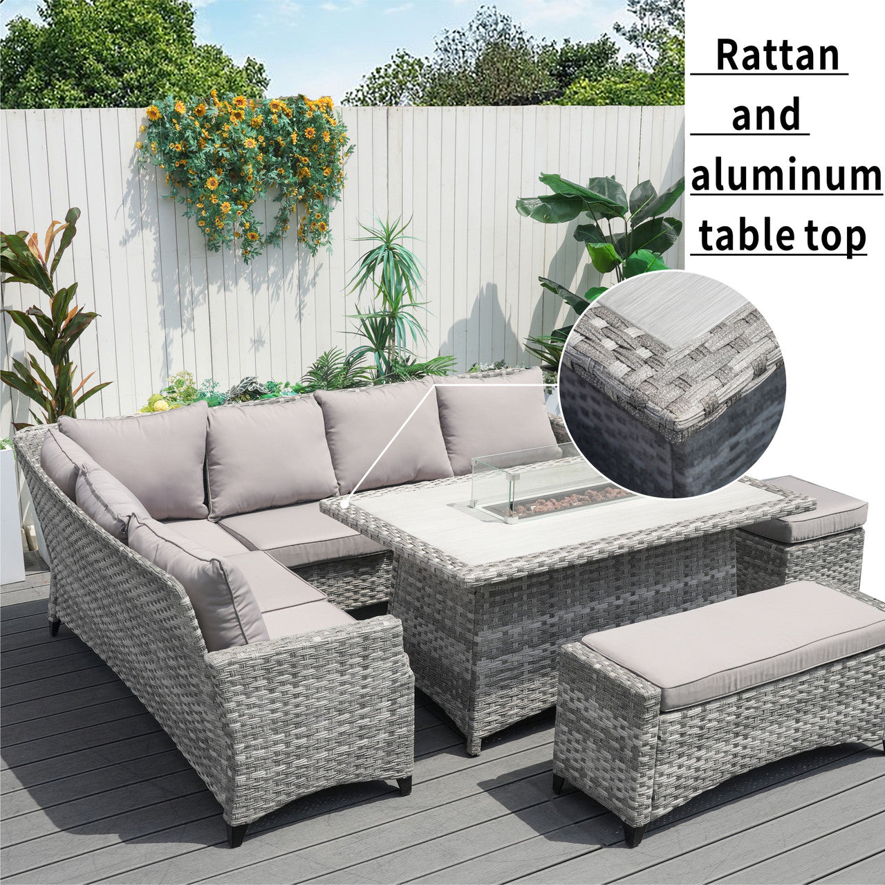 Outdoor Fire Pit Sofa Set 5-Piece (PAF-2001)