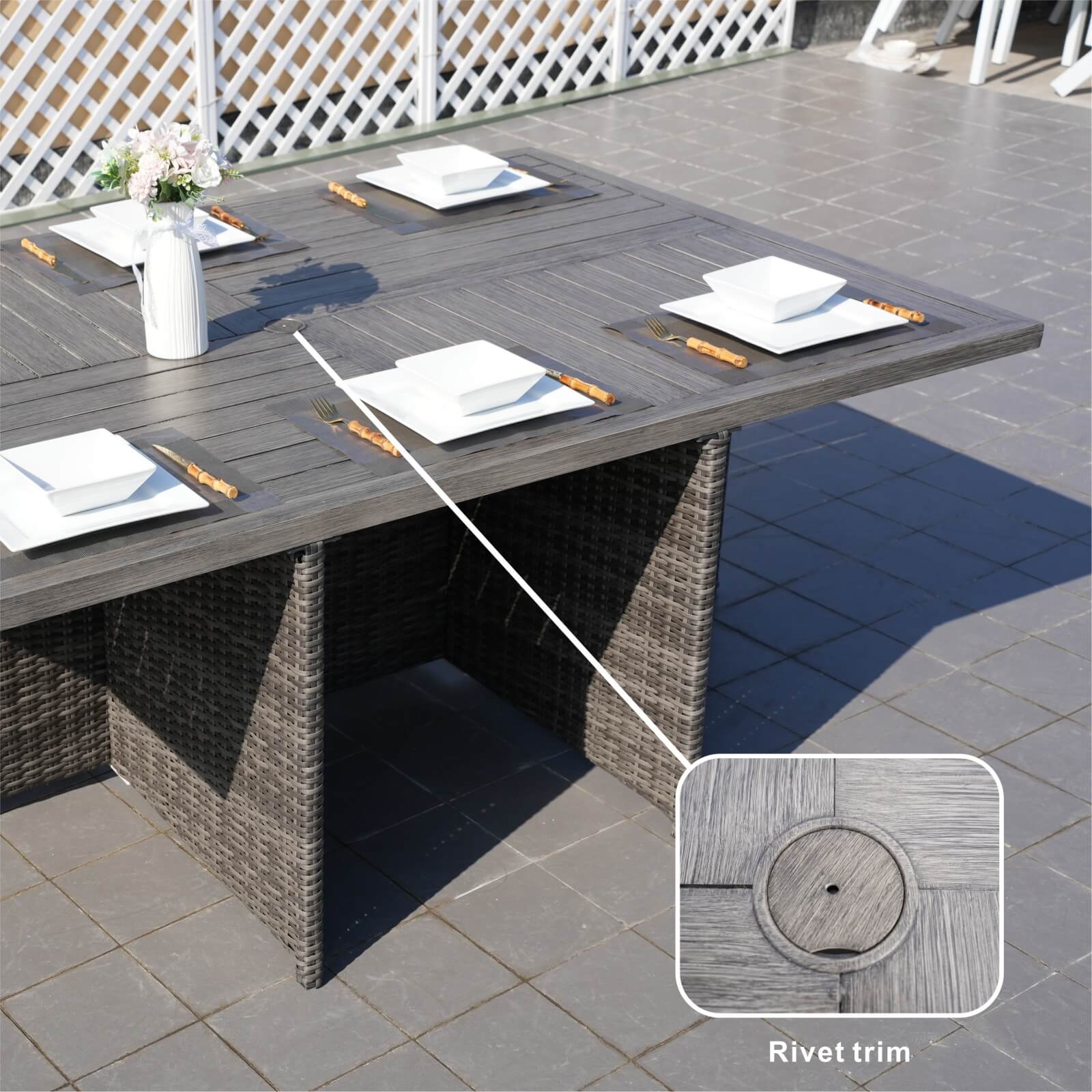 6-Seat Rectangular OutdoorDining Table (PAD-3234-Table)