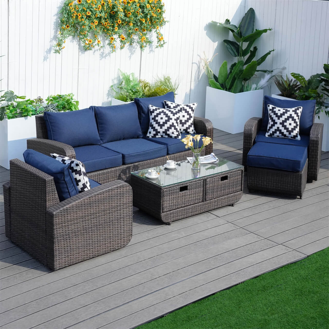 Blue Cushion Covers for Whole Set of PAS-1515