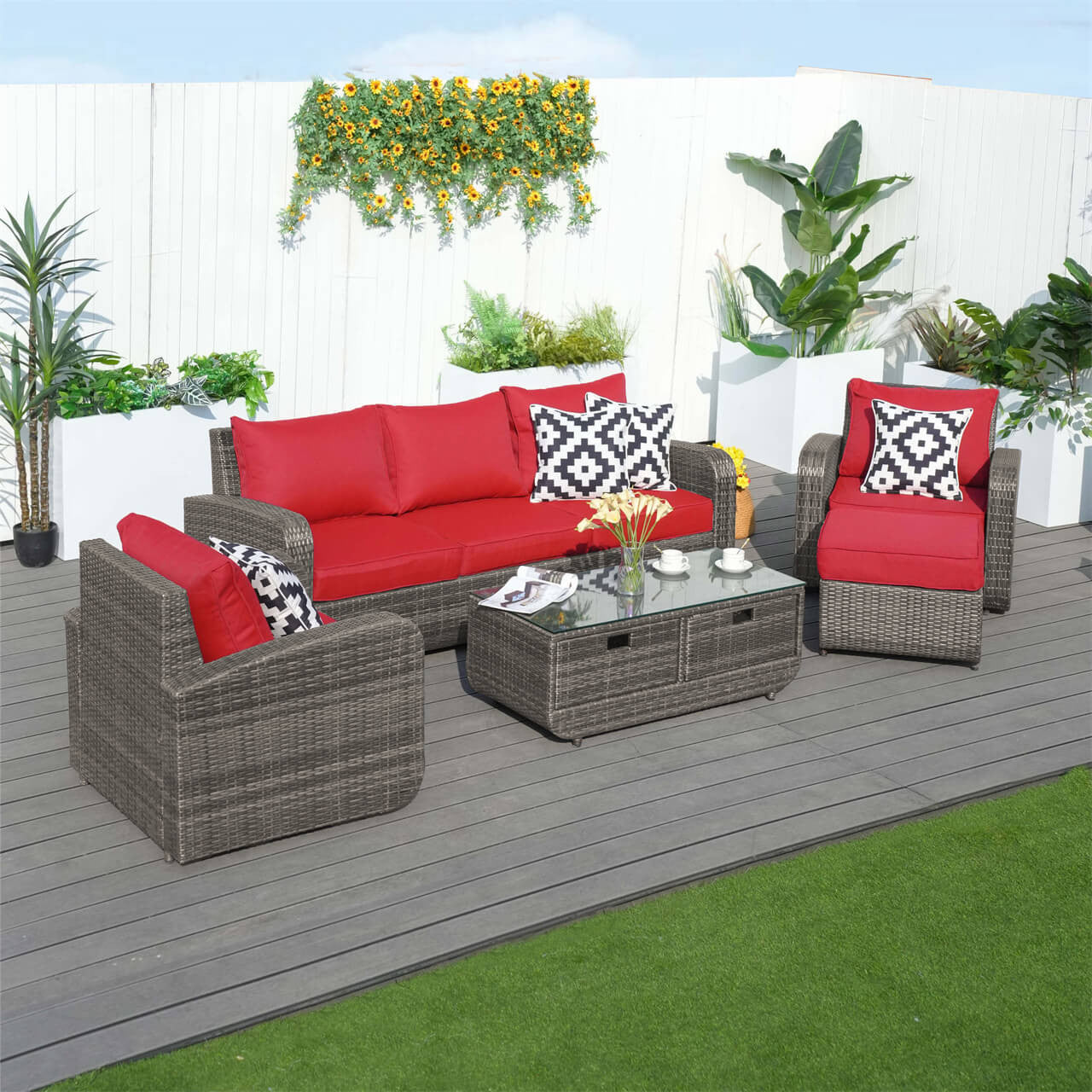 Red Cushion Covers for Whole Set of PAS-1515