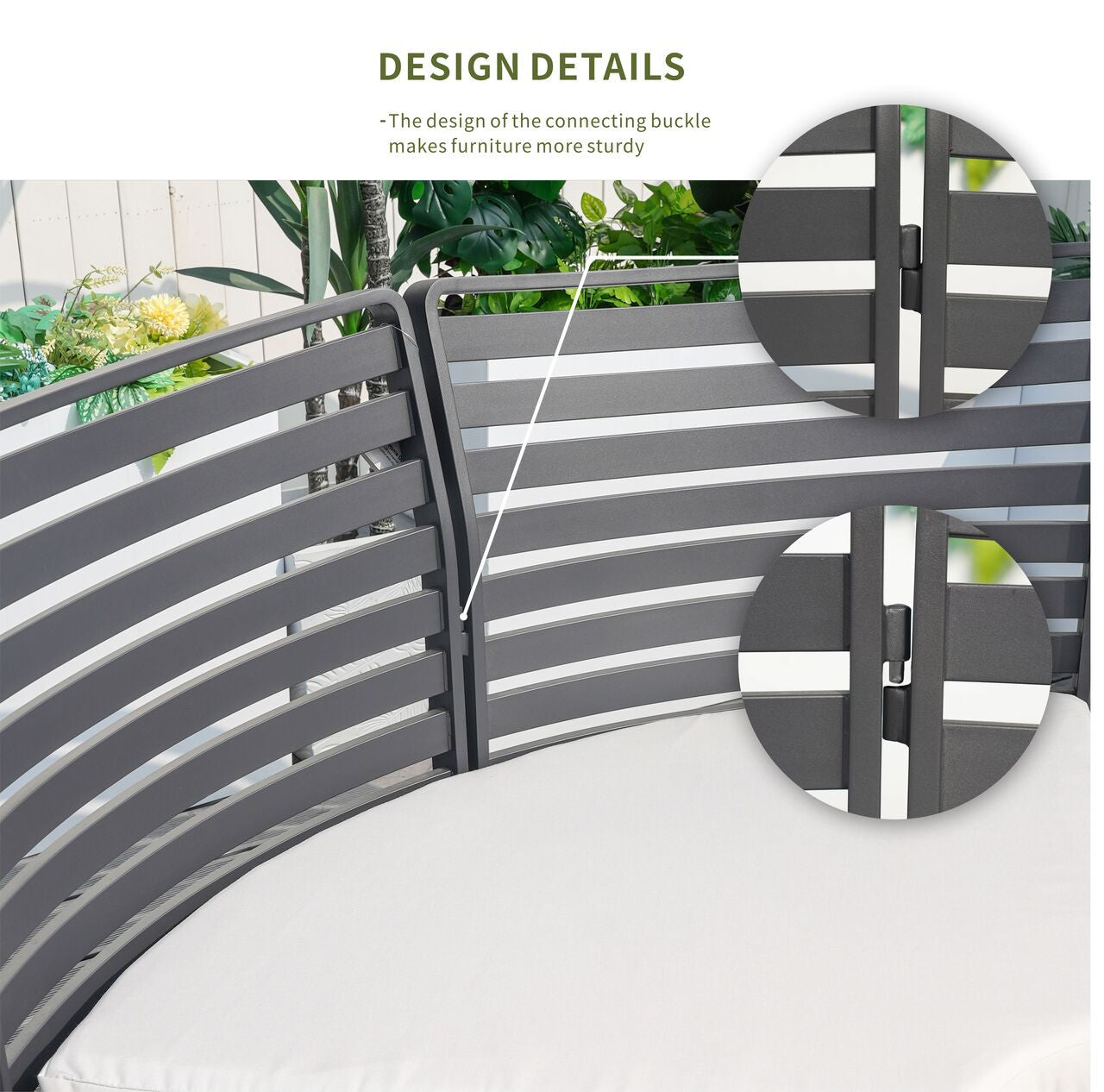 New aluminum exposed tube high-end 8-person sofa set | PAS-2351+2352