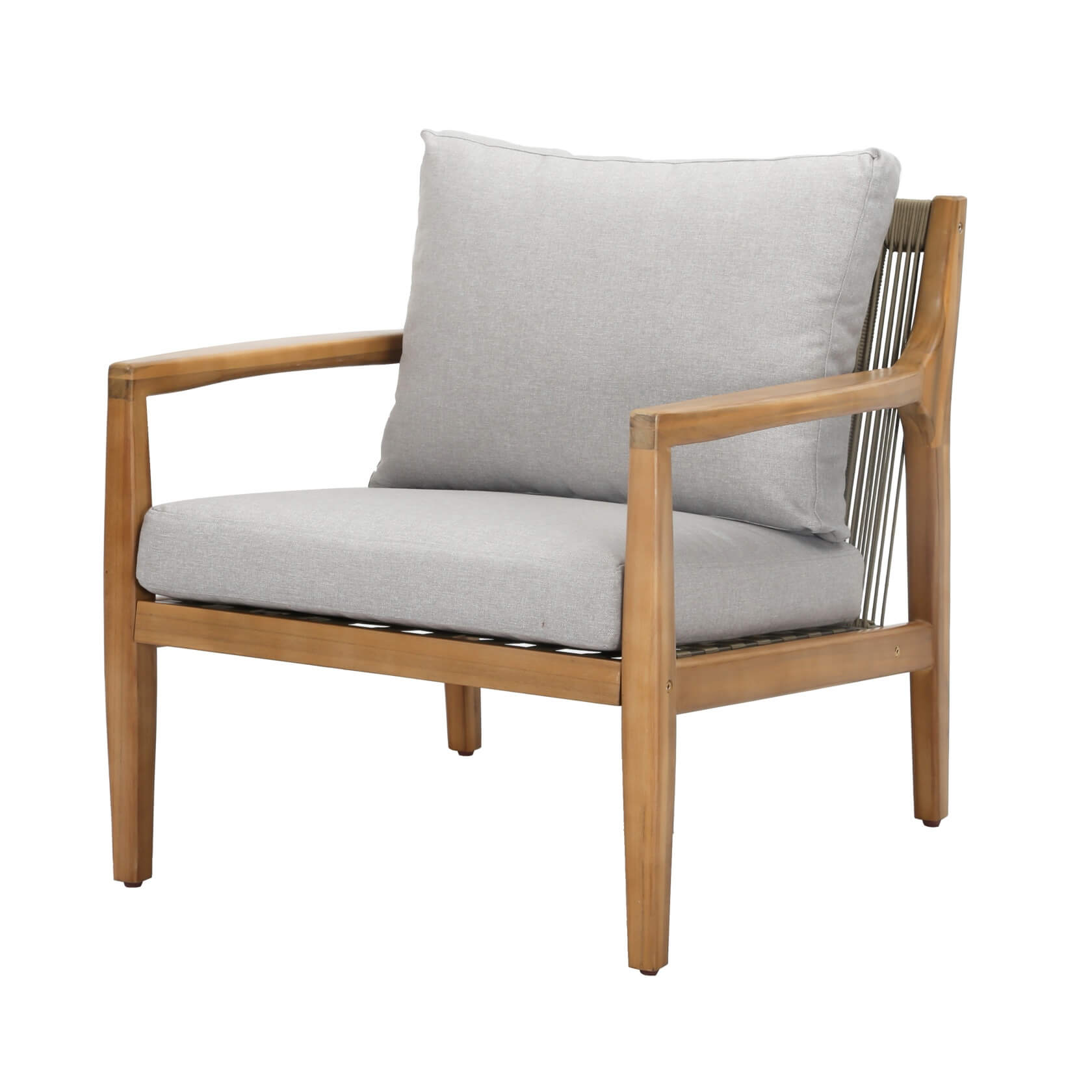 Rebel 2-Seat Wood Patio Conversation Set with Footstool (PAS-2513-SC*2+ST)