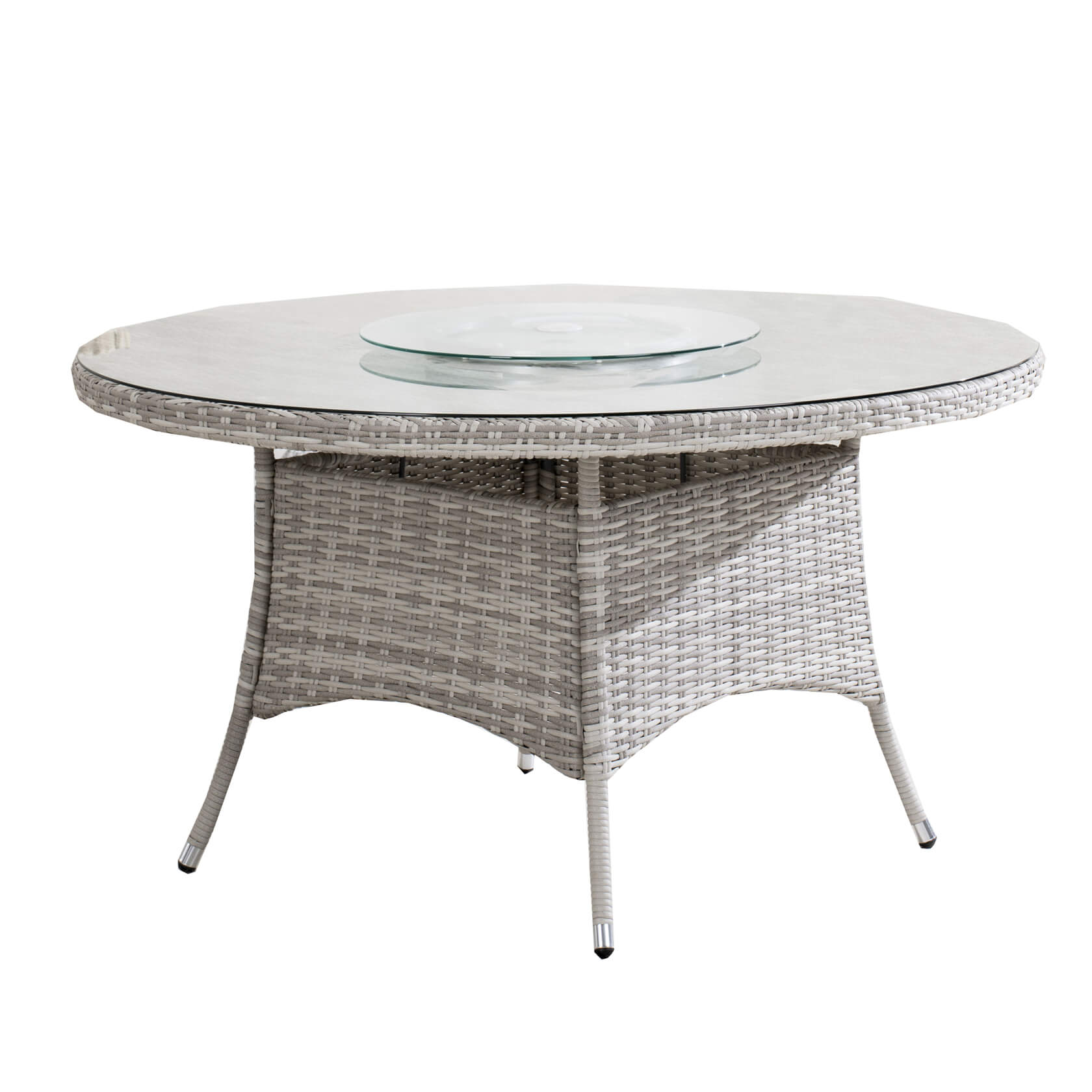 6-Seat Round Outdoor Dining Table with Glass Turntable (PAD-1711-Table)