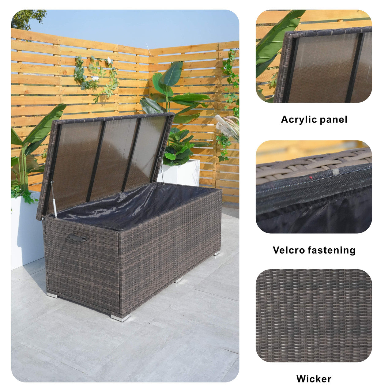Medium Iron Rattan Storage Box - Stylish and Durable Storage Solution | PA-3256M