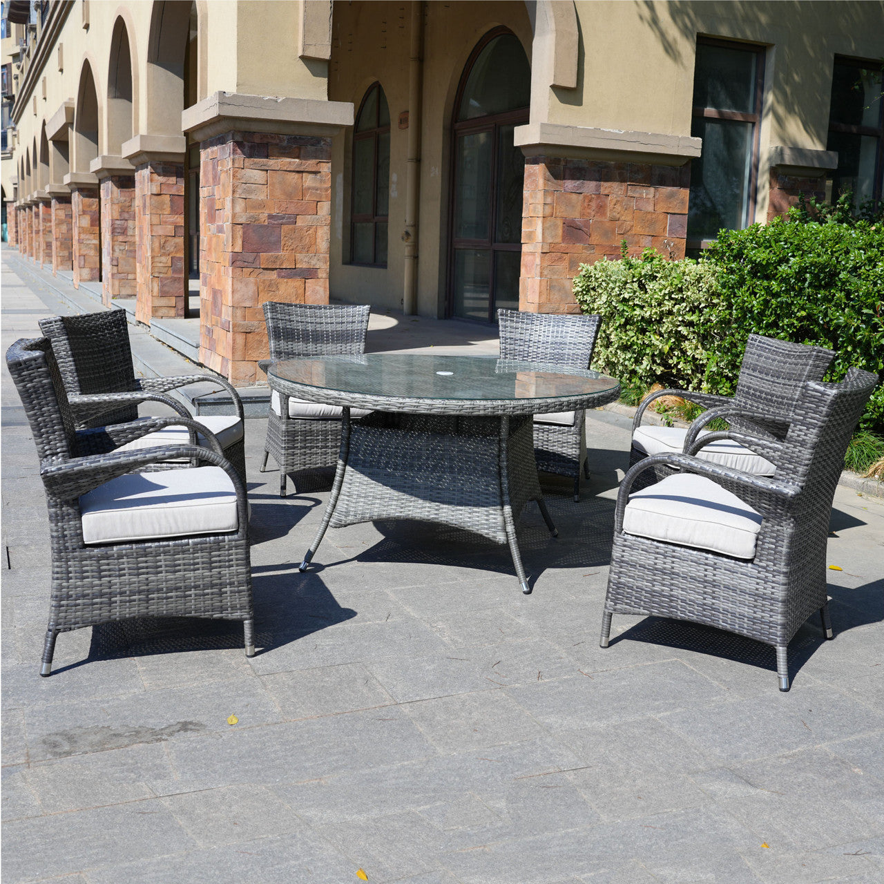 Hampton Outdoor Rattan Armchair – Perfect for Patios and Gardens (PAD-1123-KD)