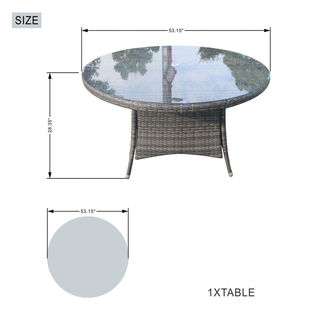 Size of 6 Seats Round Dining Table 