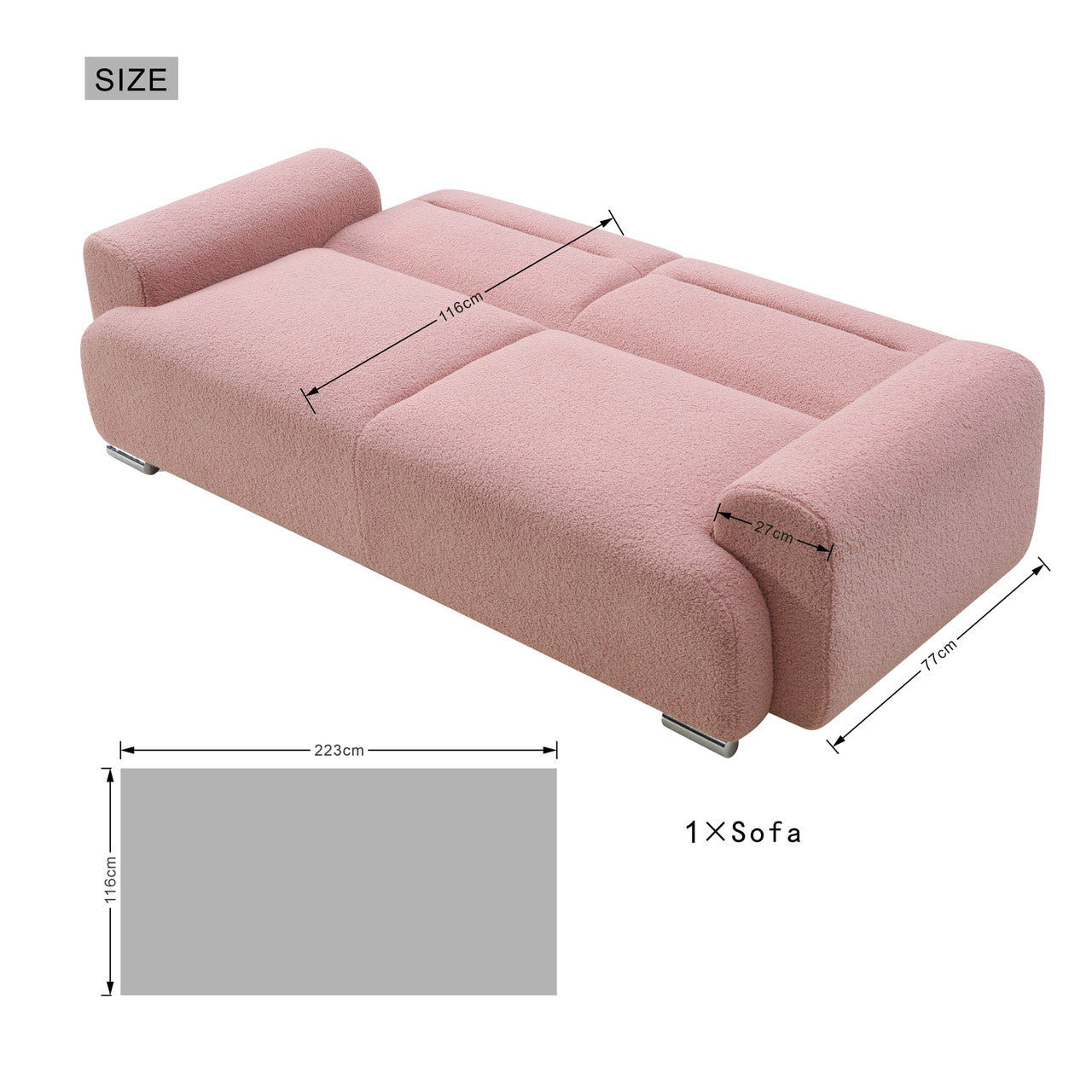 Stylish Small Three-Person Sofa Bed | Foldable & Easy to Handle