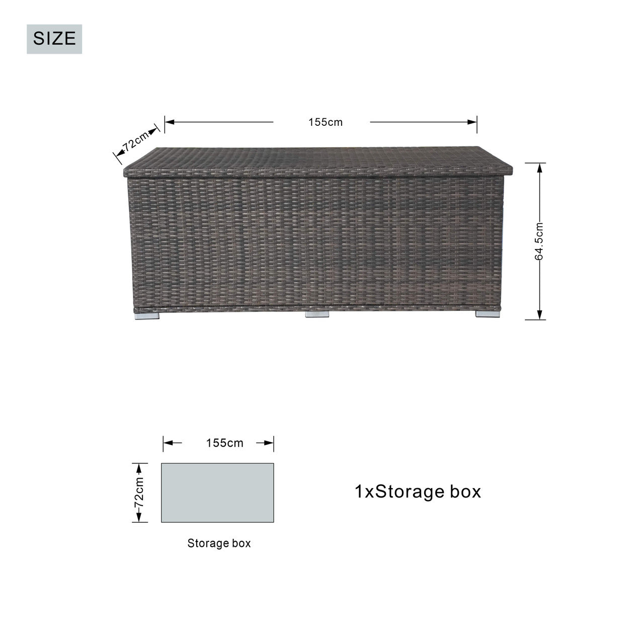 Medium Iron Rattan Storage Box - Stylish and Durable Storage Solution | PA-3256M