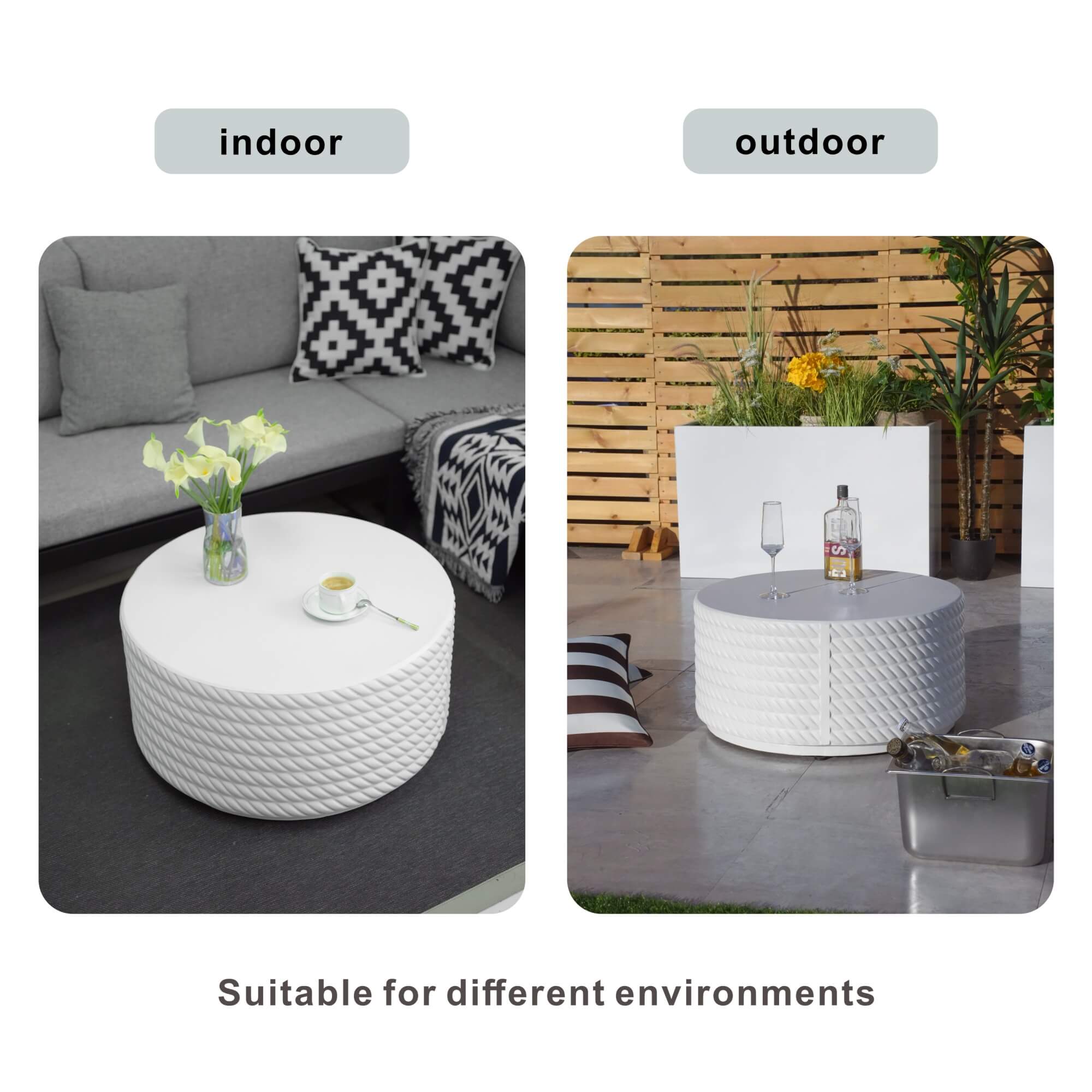 White Waterproof Fashionable Coffee Table – Stylish and Practical Indoor Accent