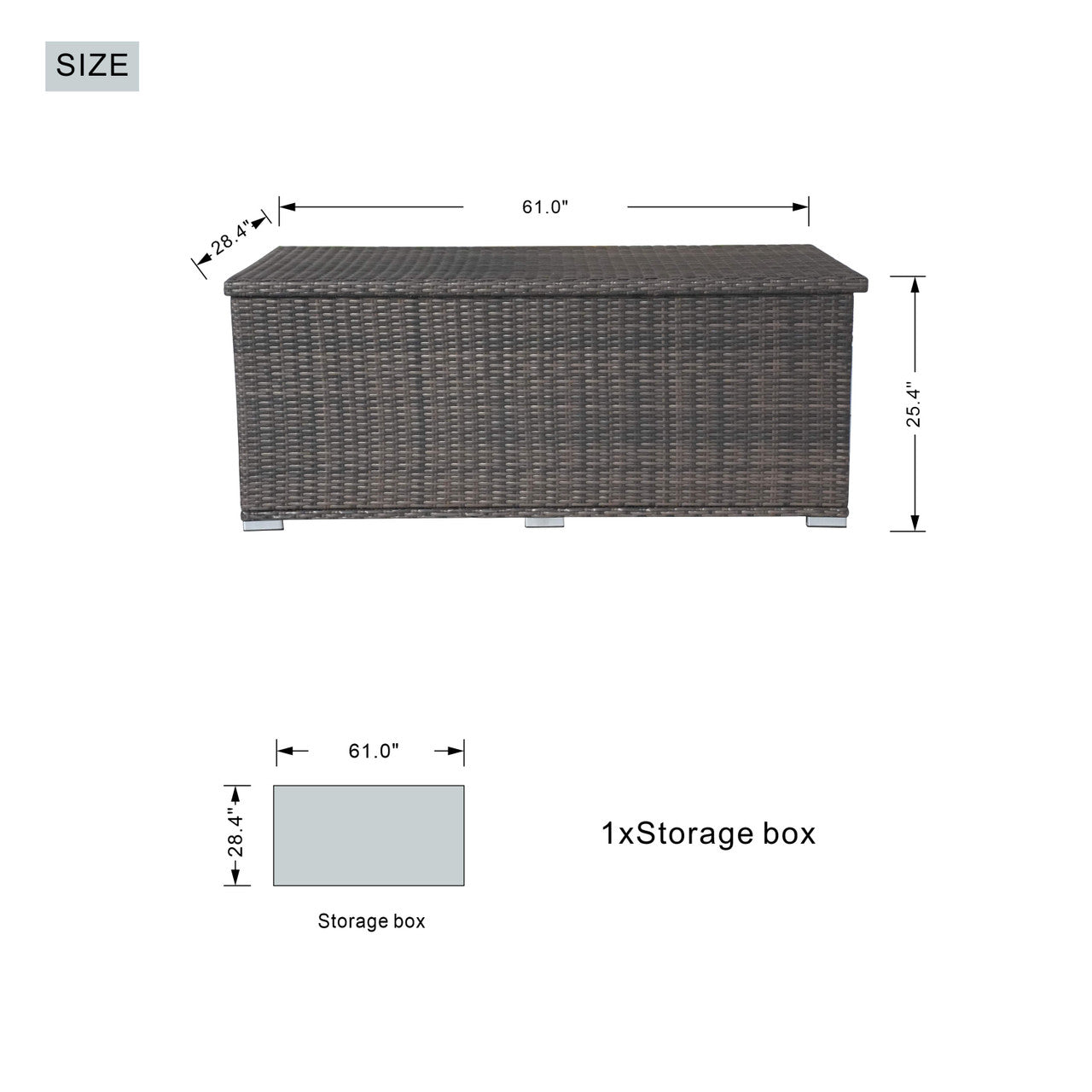 Medium Iron Rattan Storage Box - Stylish and Durable Storage Solution | PA-3256M