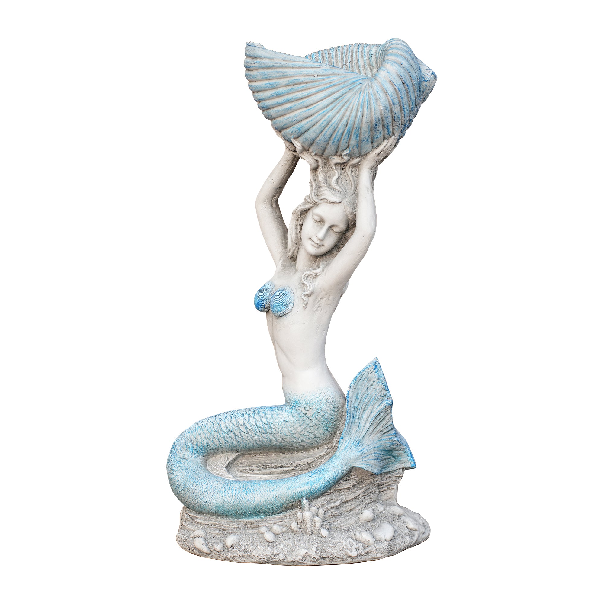 Premium Magnesium Oxide Mermaid Sculpture – Light Blue, Detailed and Realistic Design
