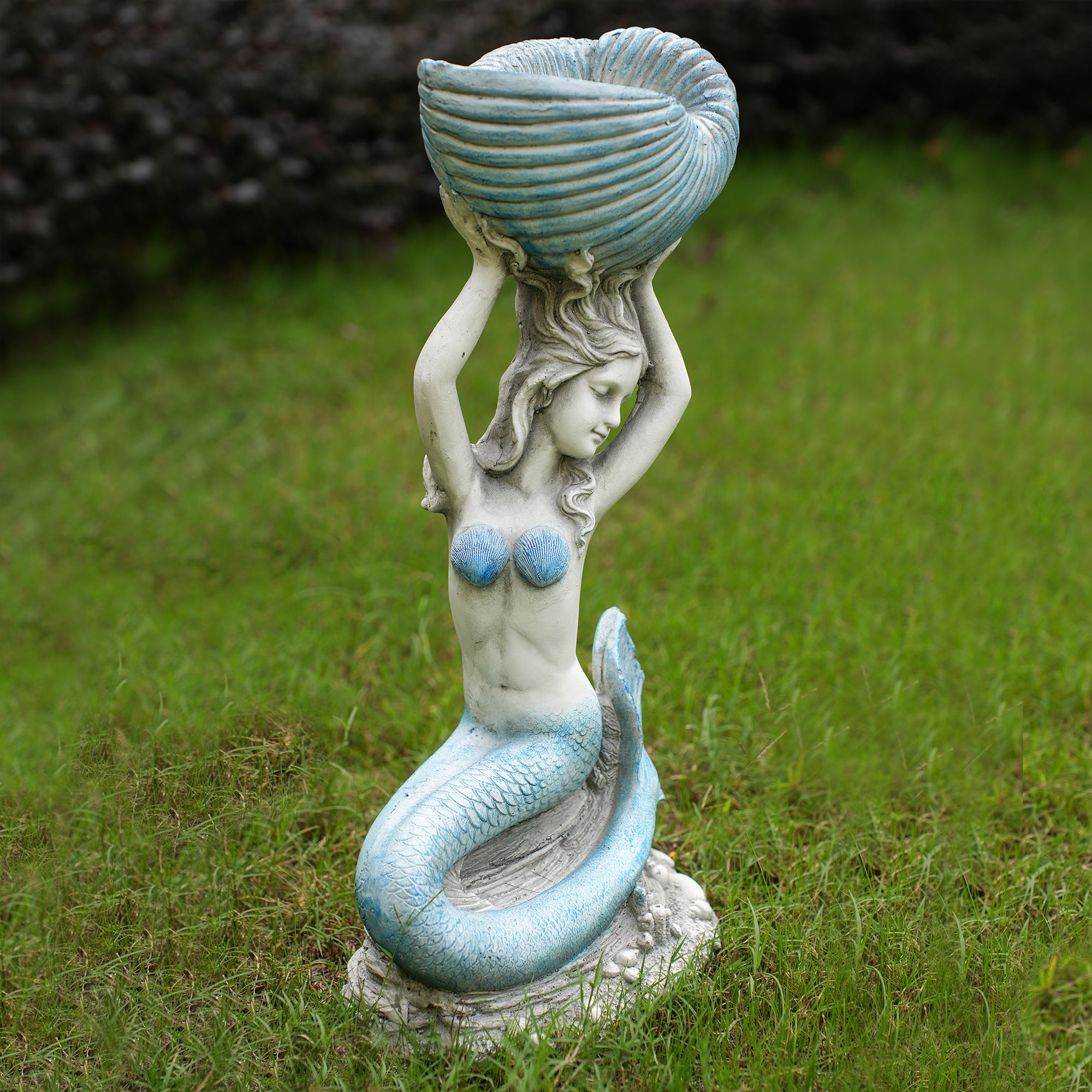 Premium Magnesium Oxide Mermaid Sculpture – Light Blue, Detailed and Realistic Design