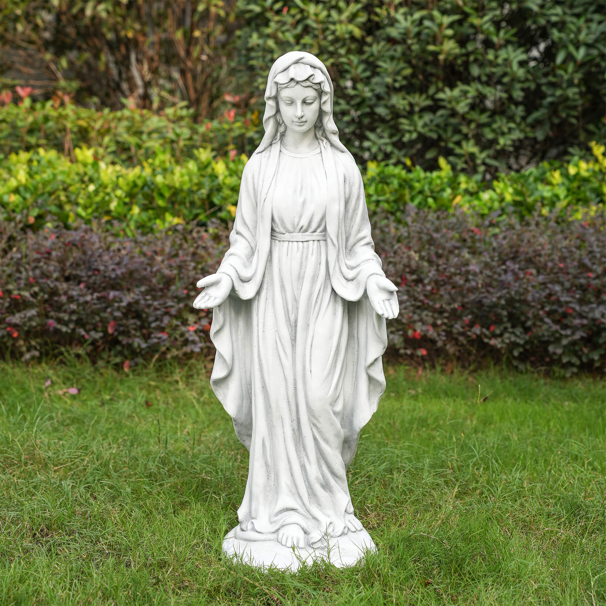 Premium Magnesium Oxide Virgin Mary Sculpture – Elegant Garden Décor, Lifelike Design