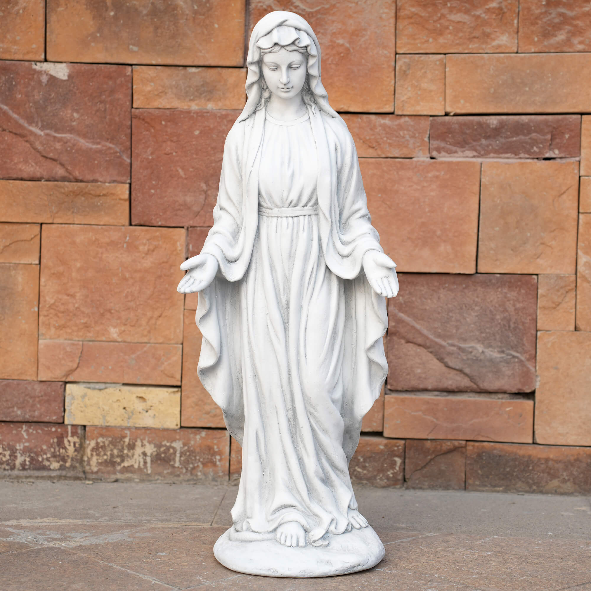 Premium Magnesium Oxide Virgin Mary Sculpture – Elegant Garden Décor, Lifelike Design
