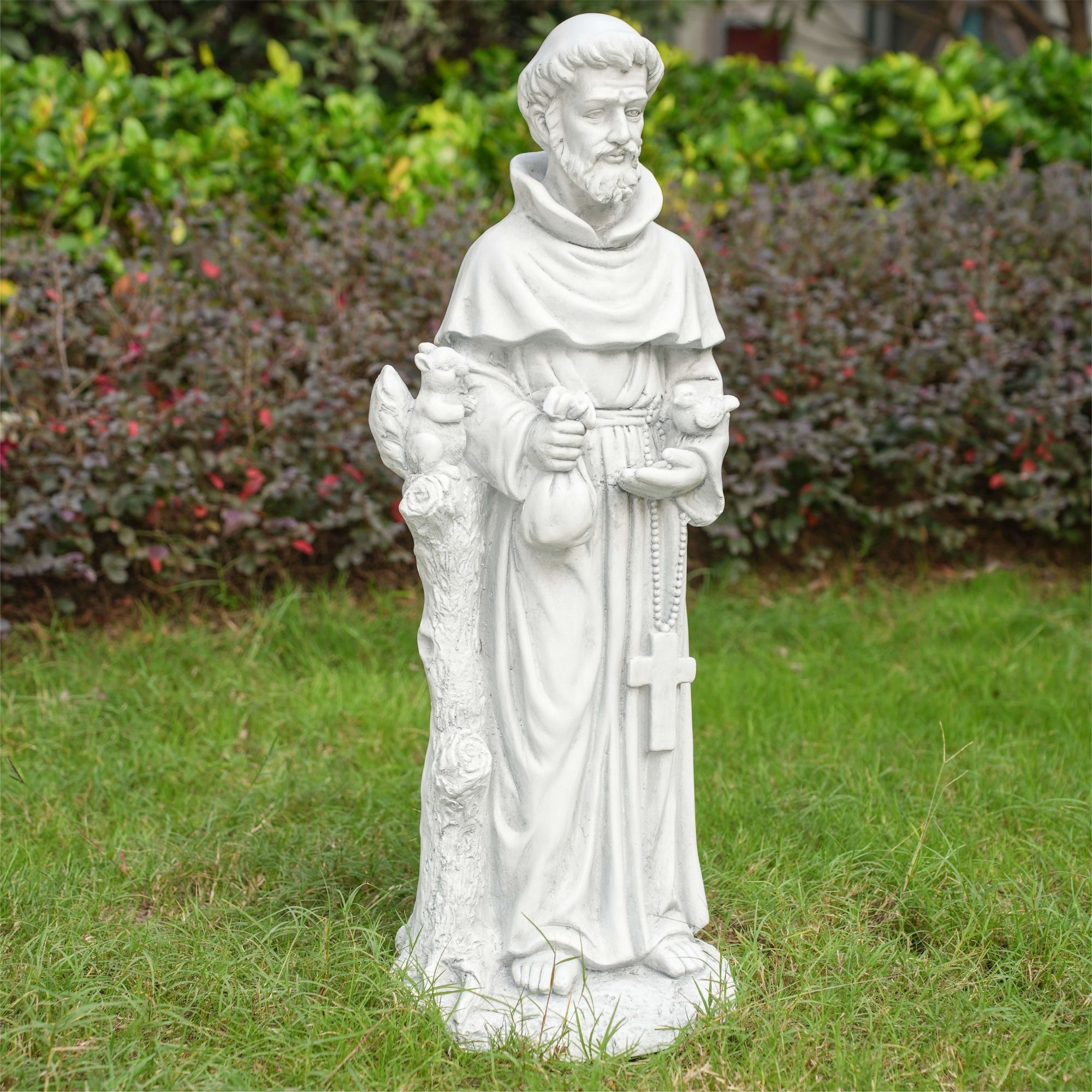 Premium Magnesium Oxide Saint Francis Sculpture – Detailed Religious Garden Décor