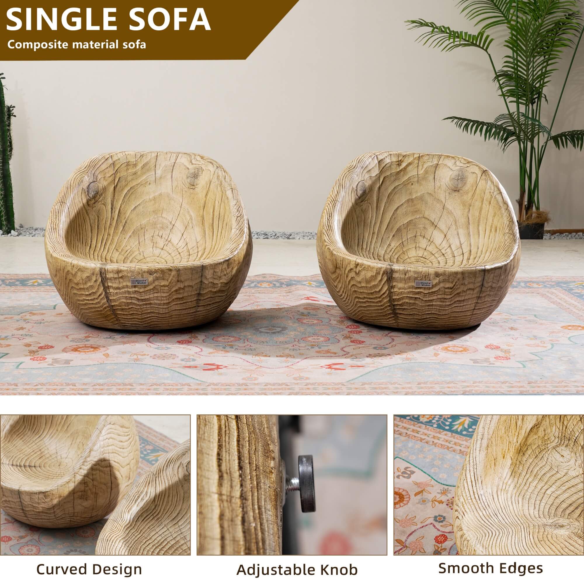 Single Seat Sofa Chair (Small) – Terrafab Composite Material（PAC-24920SC）