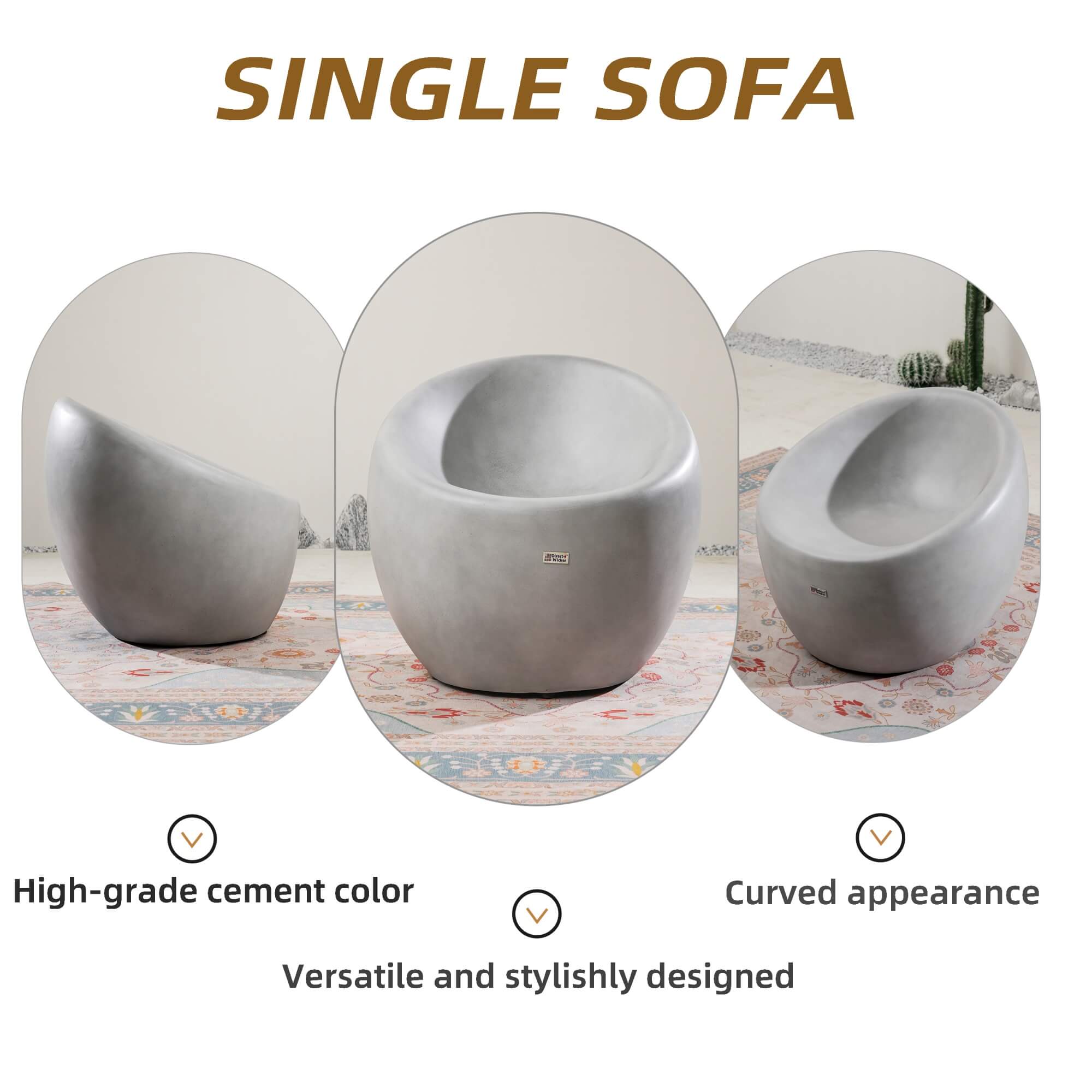 Single Seat Sofa Chair – Terrafab Composite Material with Iron Frame（PAC-24921SC）