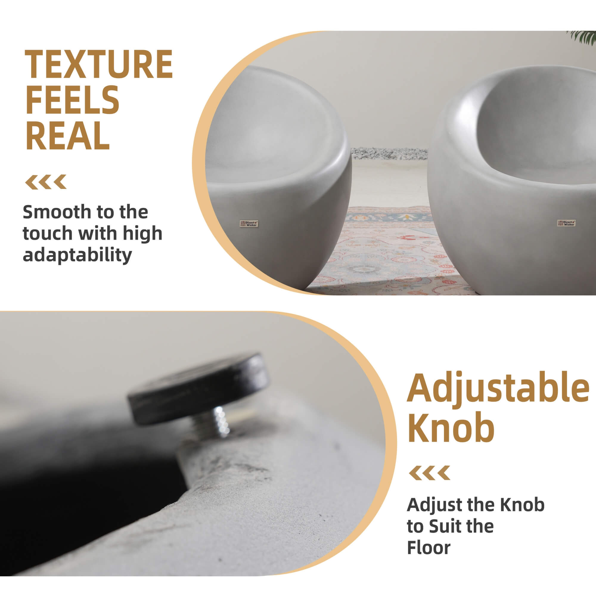 Single Seat Sofa Chair – Terrafab Composite Material with Iron Frame（PAC-24921SC）