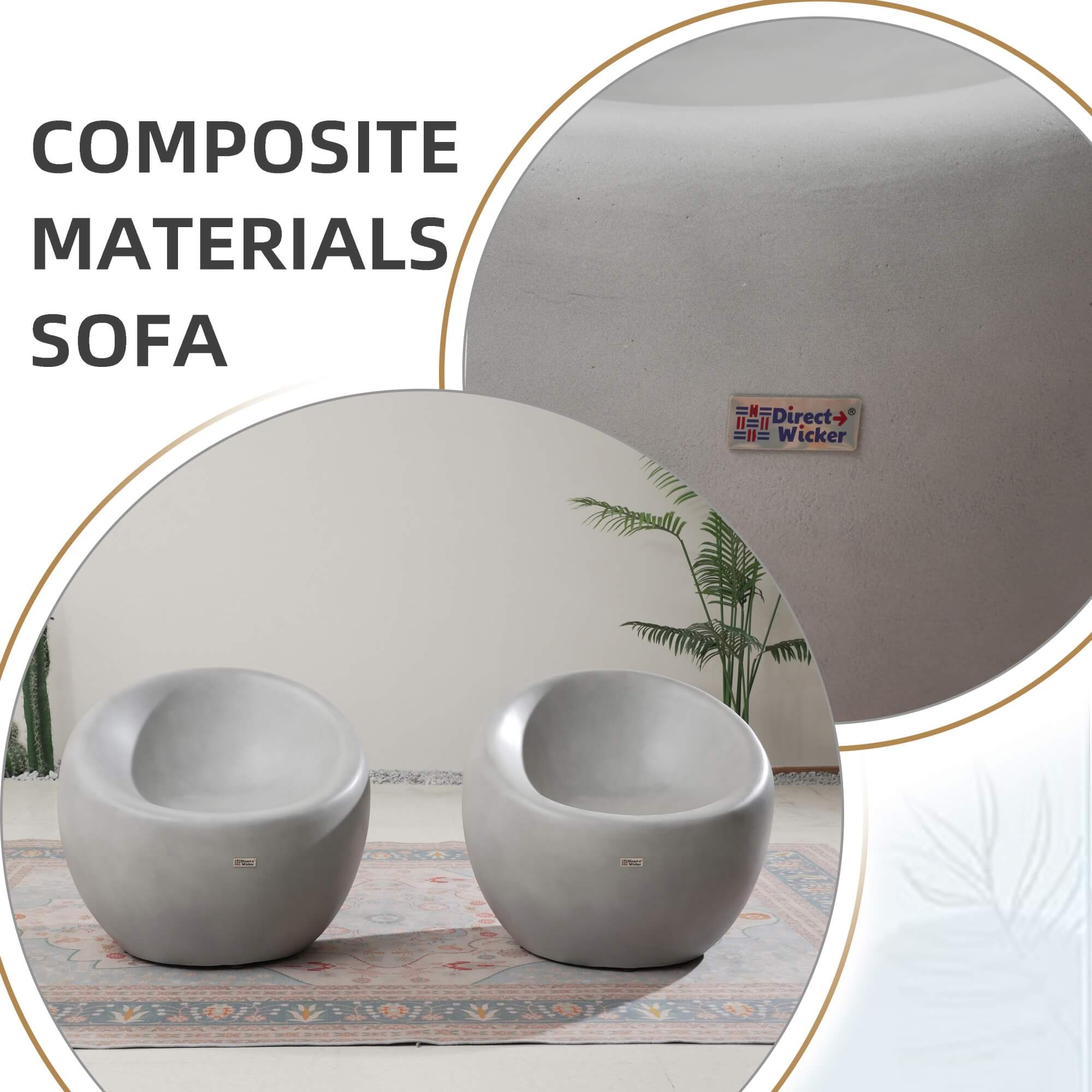 Single Seat Sofa Chair – Terrafab Composite Material with Iron Frame（PAC-24921SC）