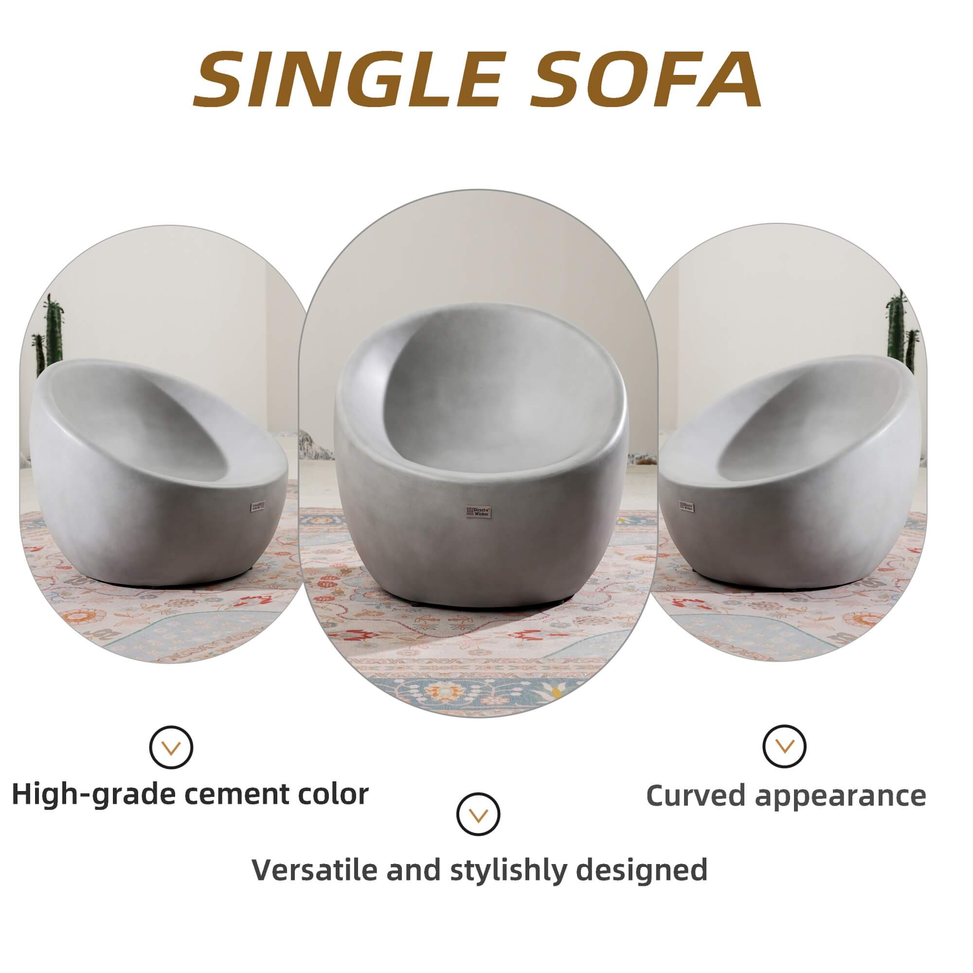 Grey Single Seat Sofa Chair (Small) – Terrafab Composite Material
