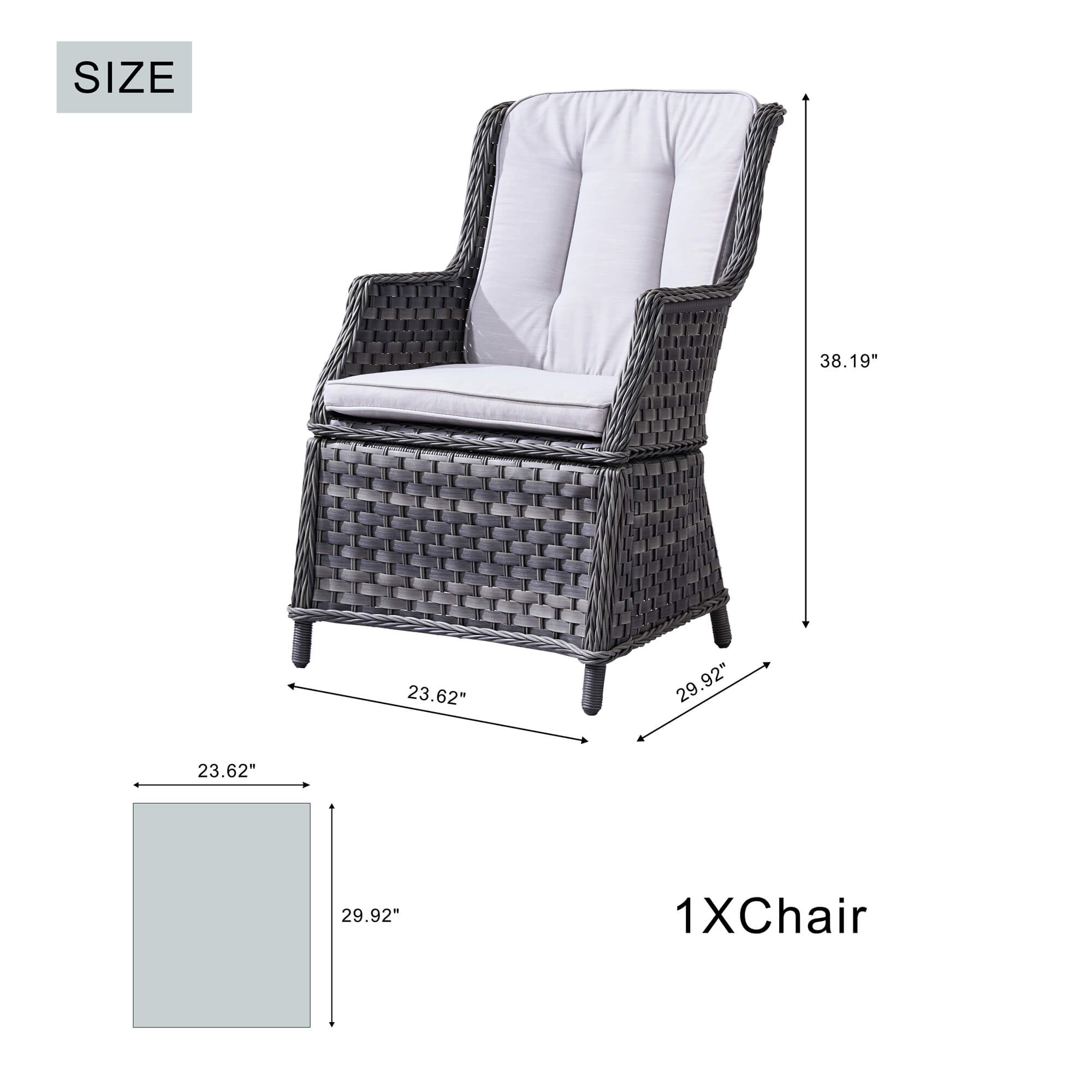 Ravenna 6-Seat Outdoor Dining Set – Round Dining Table with Glass Turntable (PAD-1711+010)