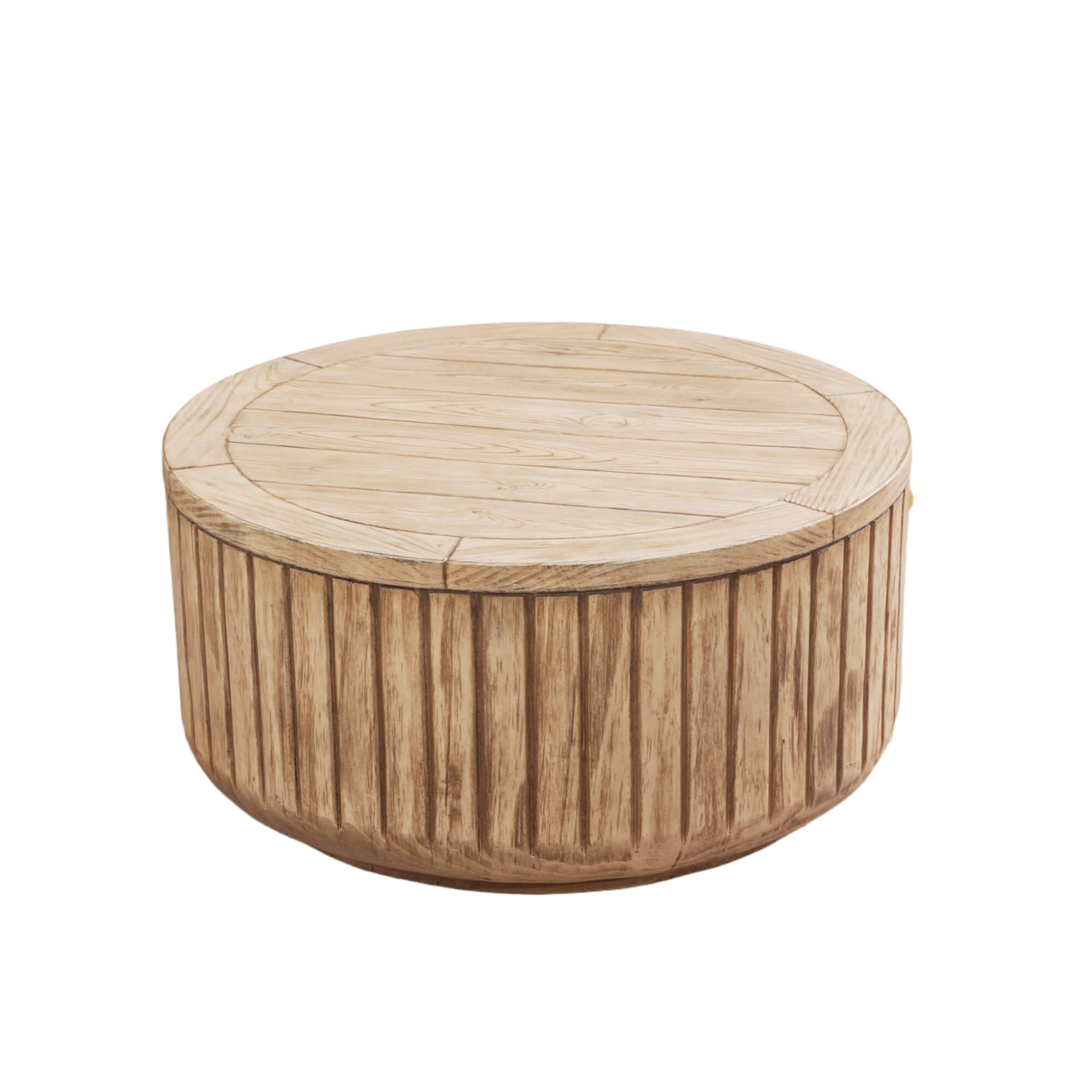 Brown Round Coffee Table – Terrafab Composite Material with Iron Frame（PAD-24926TA）