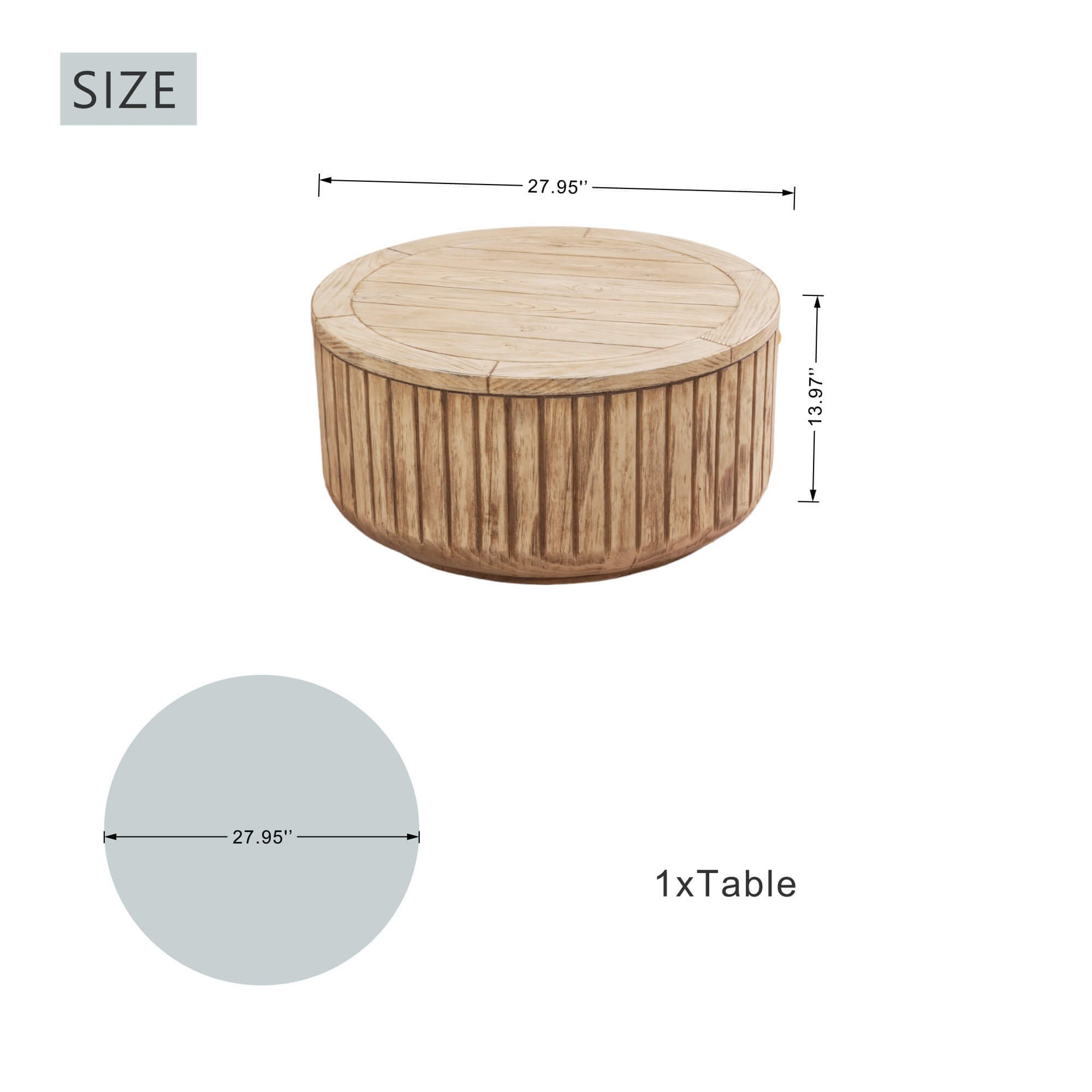 Brown Round Coffee Table – Terrafab Composite Material with Iron Frame（PAD-24926TA）