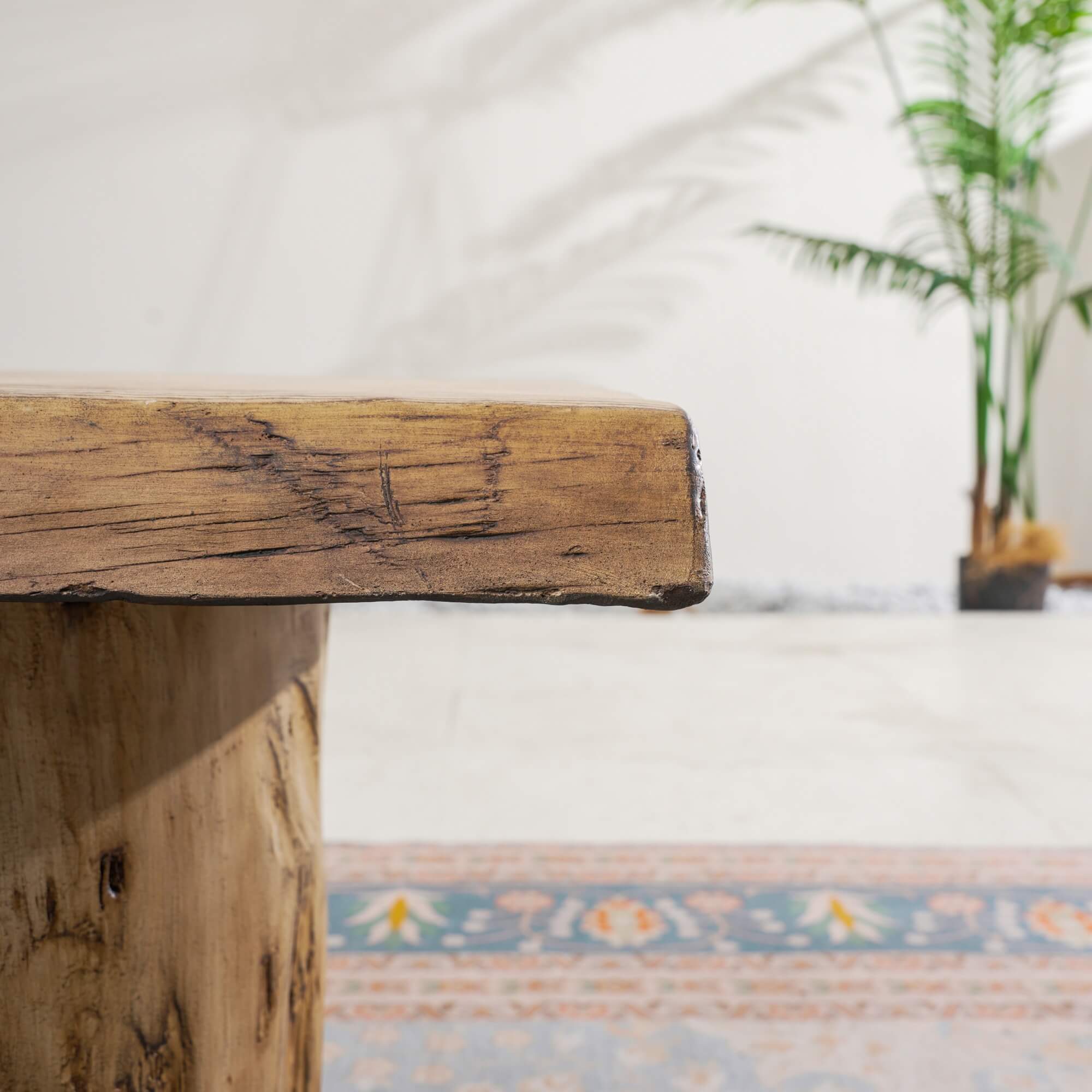 Natural Wood Coffee Table – Terrafab Composite Material with Iron Frame（PAD-24927TA）