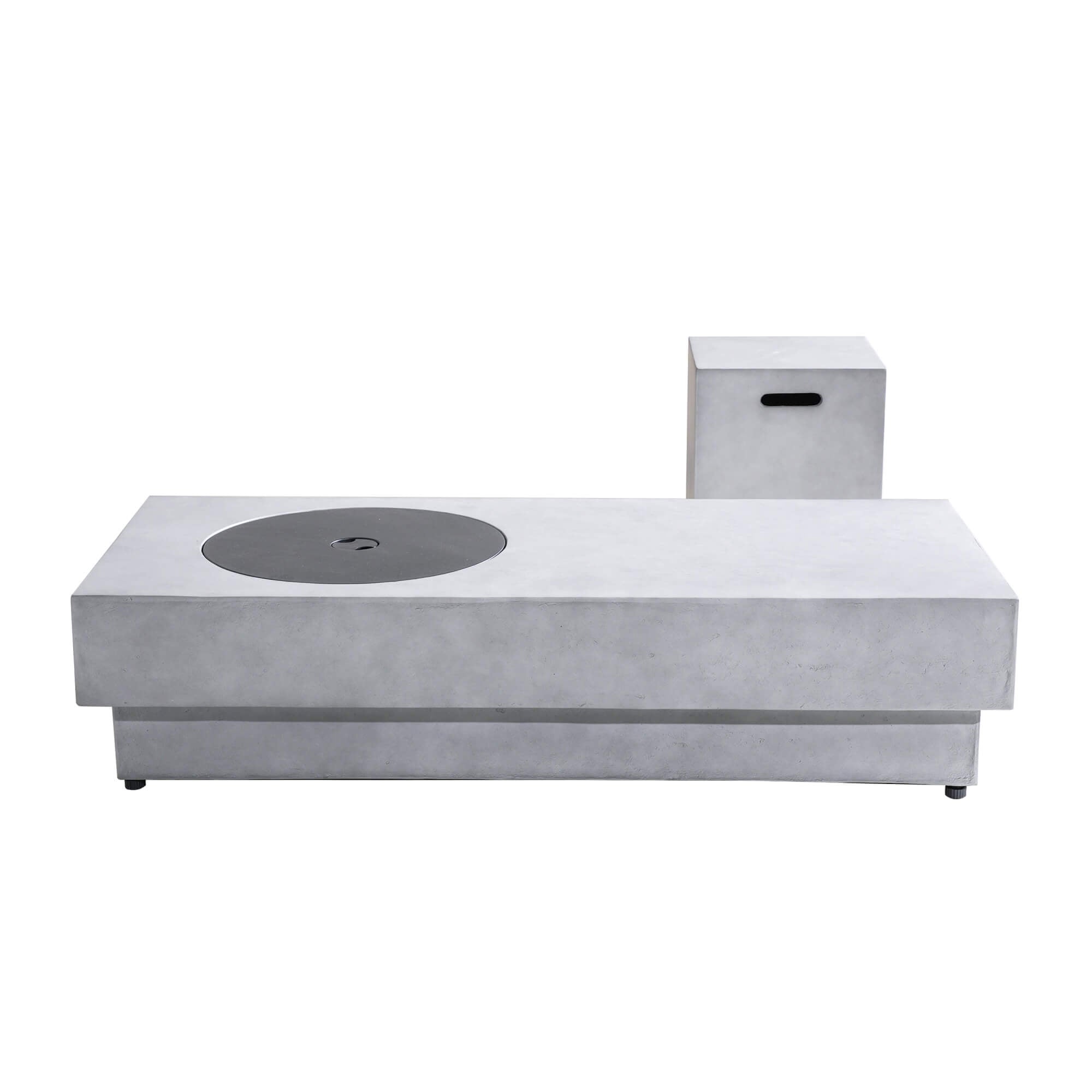 Round Fire Pit Table with Propane Tank Side Table