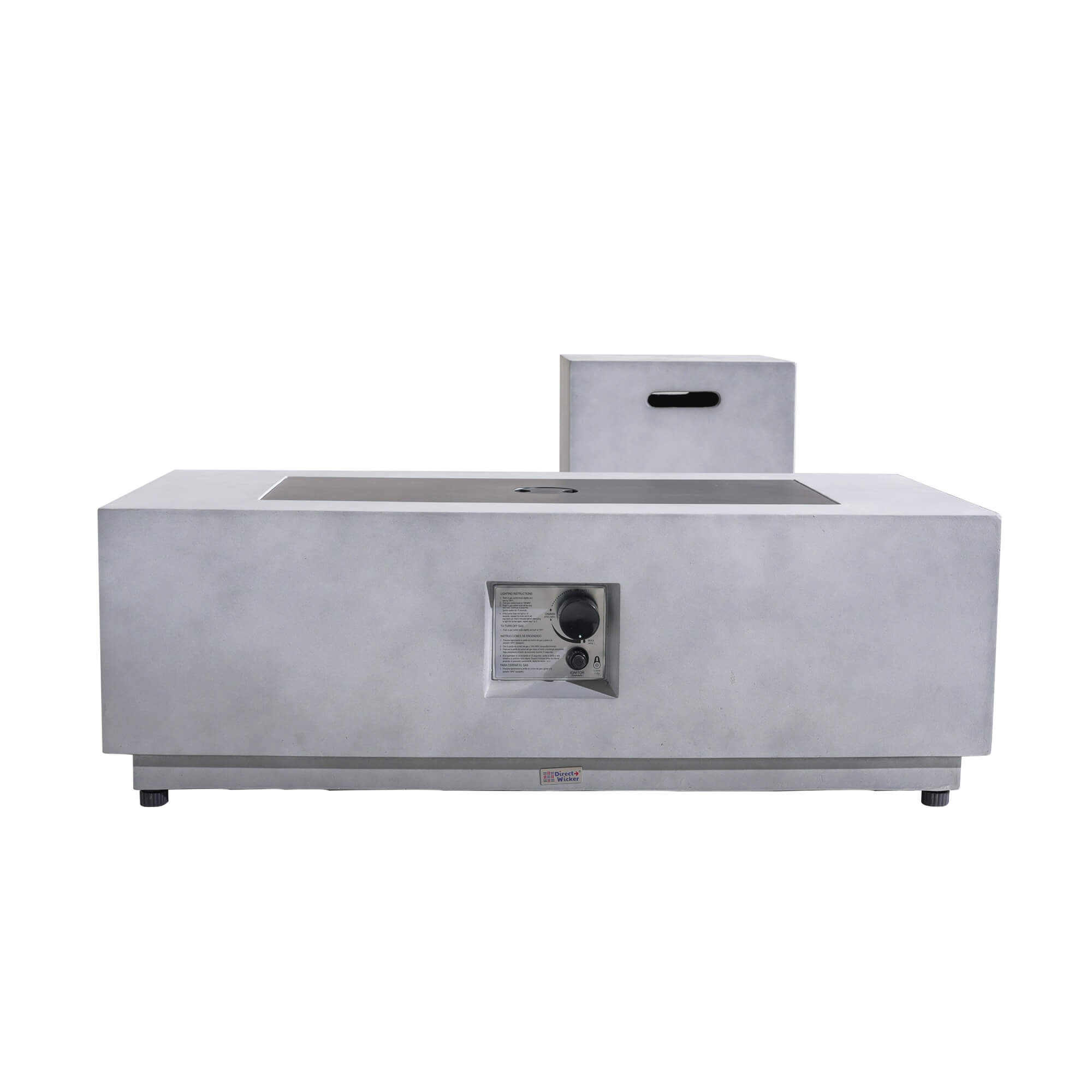 Rectangular Fire Pit Table with Propane Tank Side Table