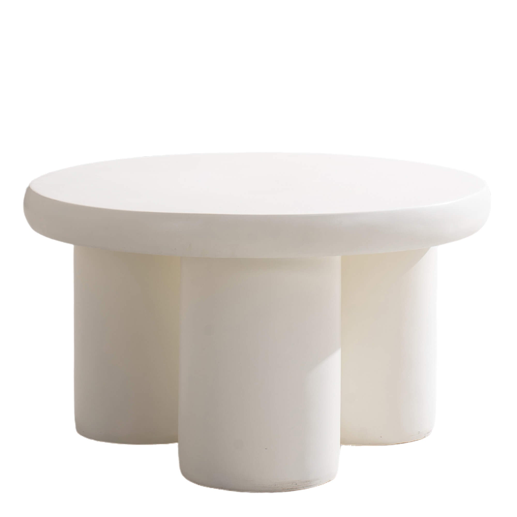 Premium Magnesium Oxide Round Coffee Table – Cream Color with Adjustable Knob
