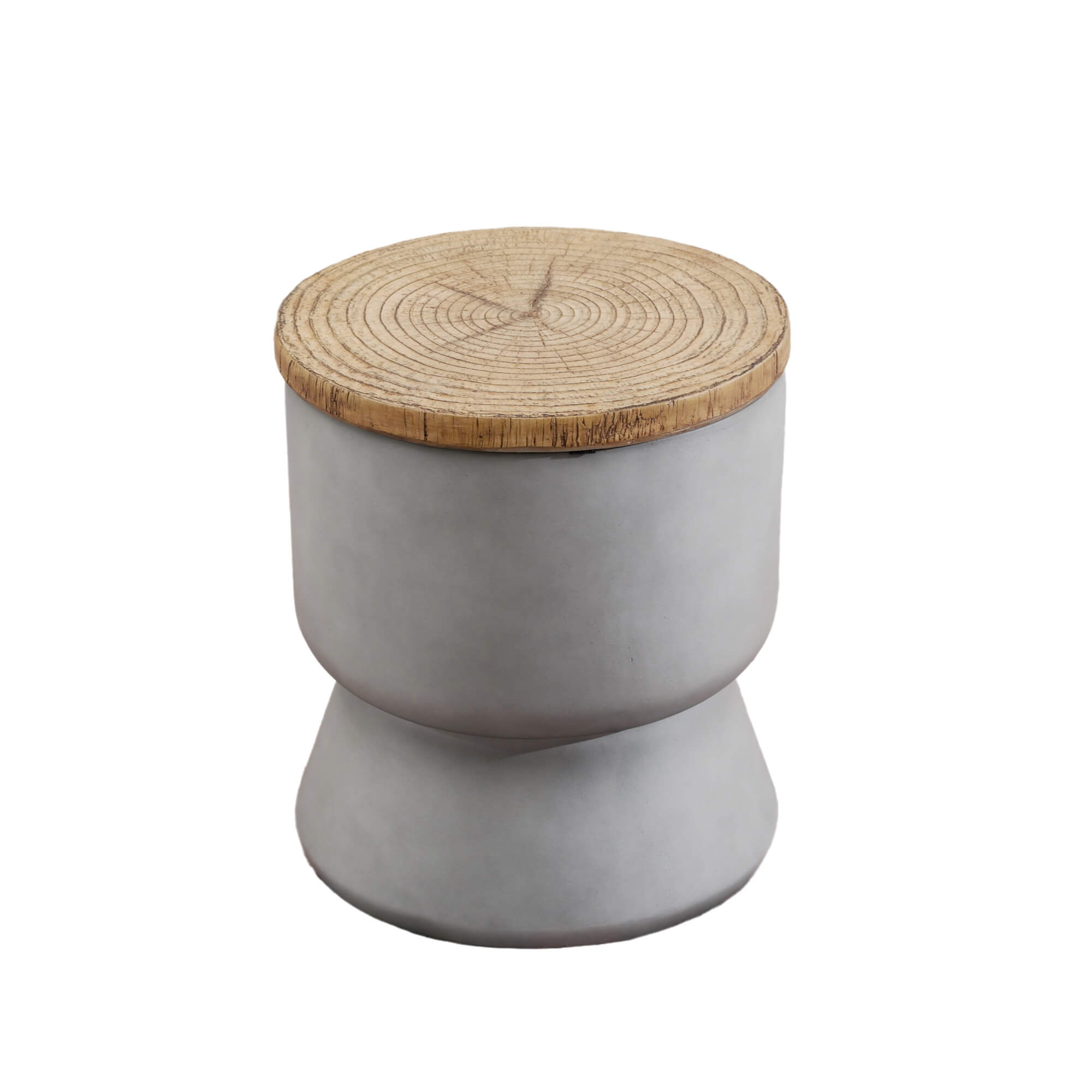 Silver Gray Side Table with Ice Bucket – Terrafab Composite Material（PAT-24918IB）