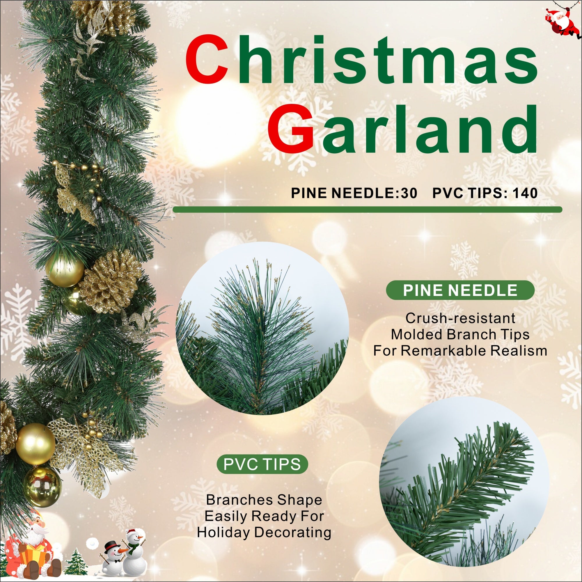 Artificial Christmas Garland Collection – 270cm (PJG-2511 / PJG-2513)