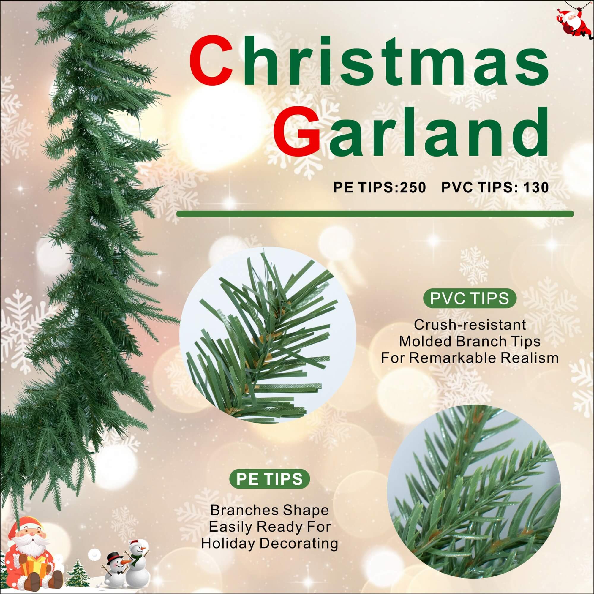 Artificial Christmas Garland Collection – 270cm (PJG-2511 / PJG-2513)