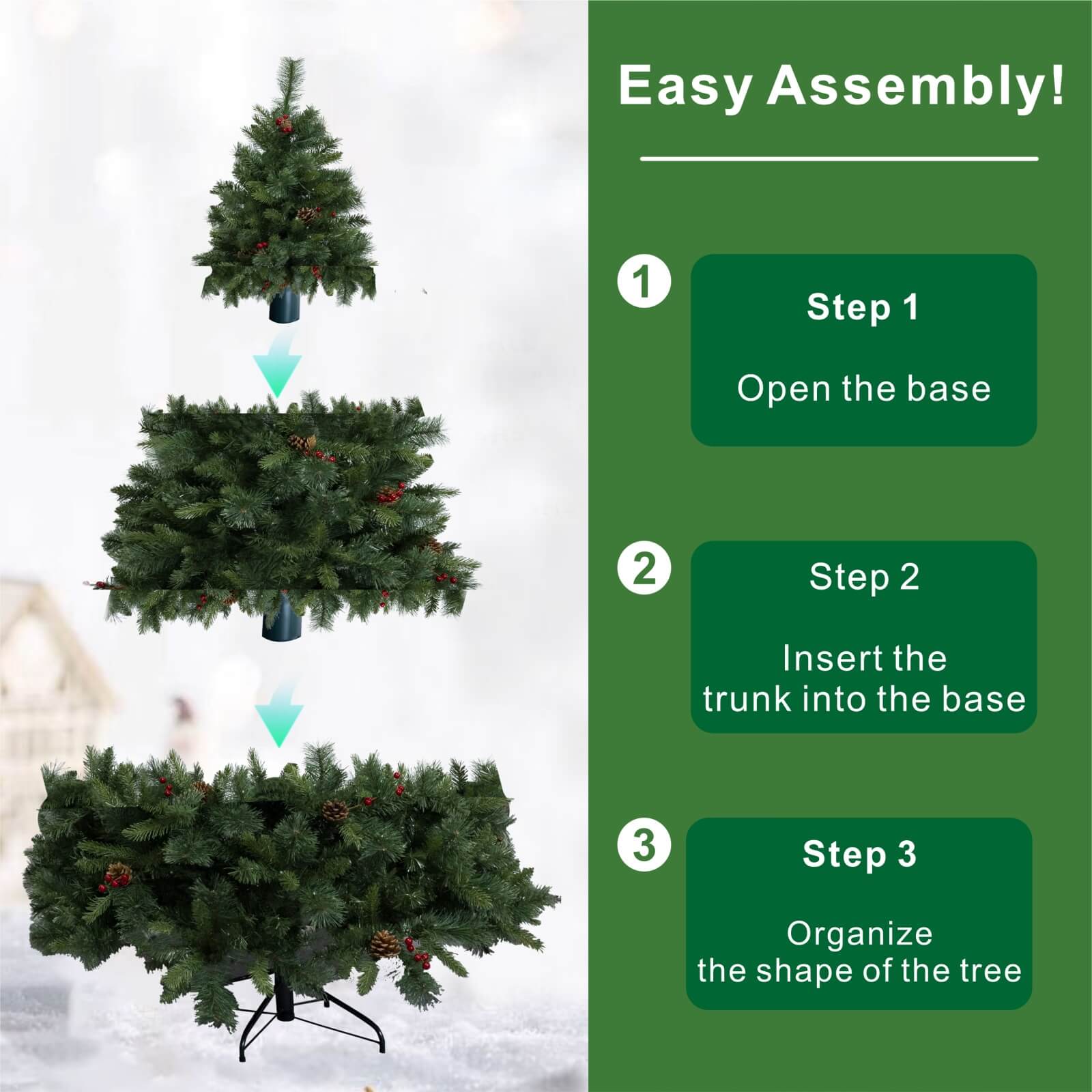Artificial Christmas Tree – Classic Green Holiday Decoration（PJT-2502）