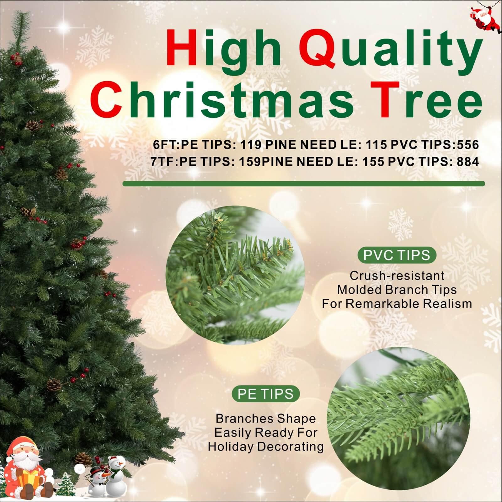 Artificial Christmas Tree – Classic Green Holiday Decoration（PJT-2502）