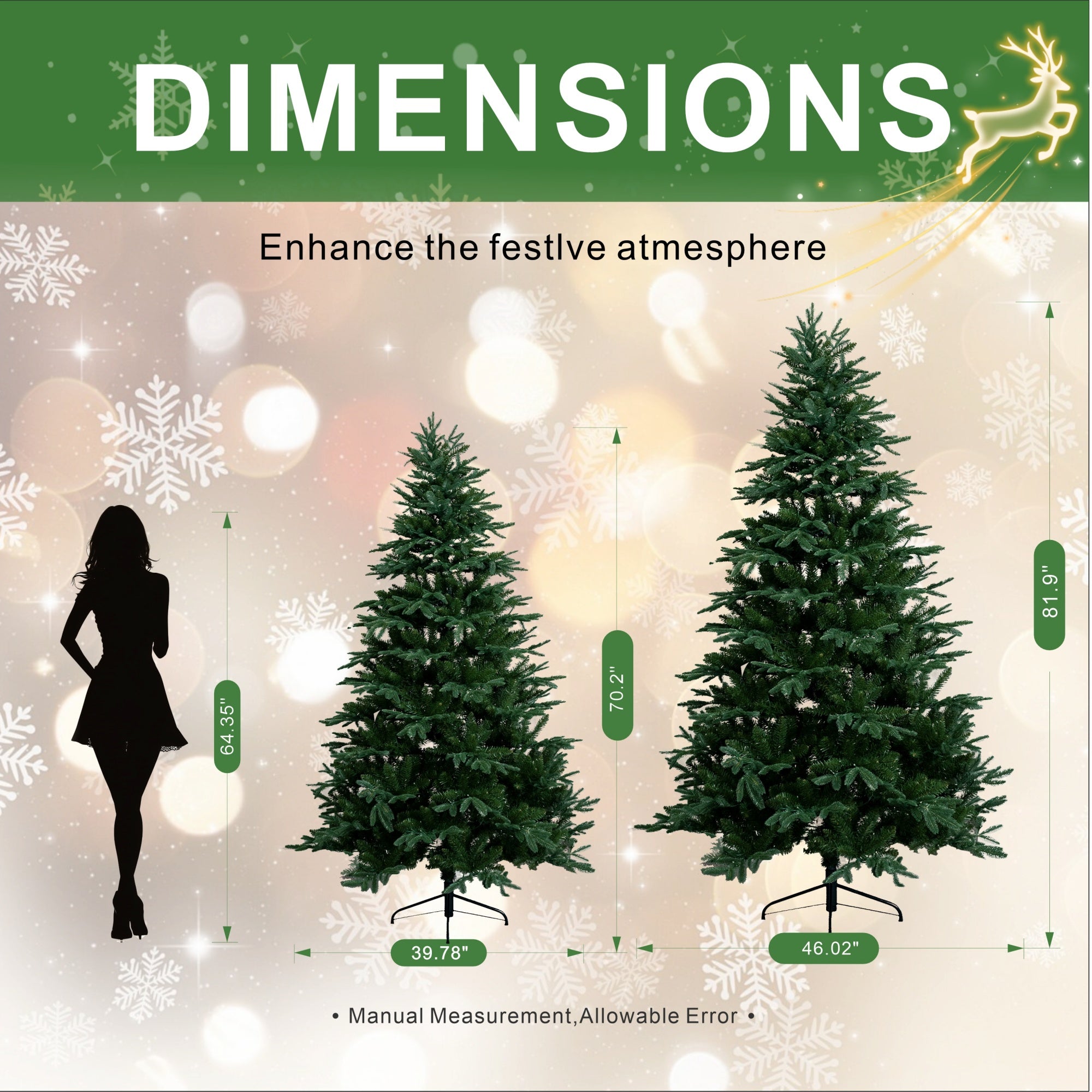 Artificial Christmas Tree – 6FT / 7FT Classic Green Holiday Decoration（PJT-2503）