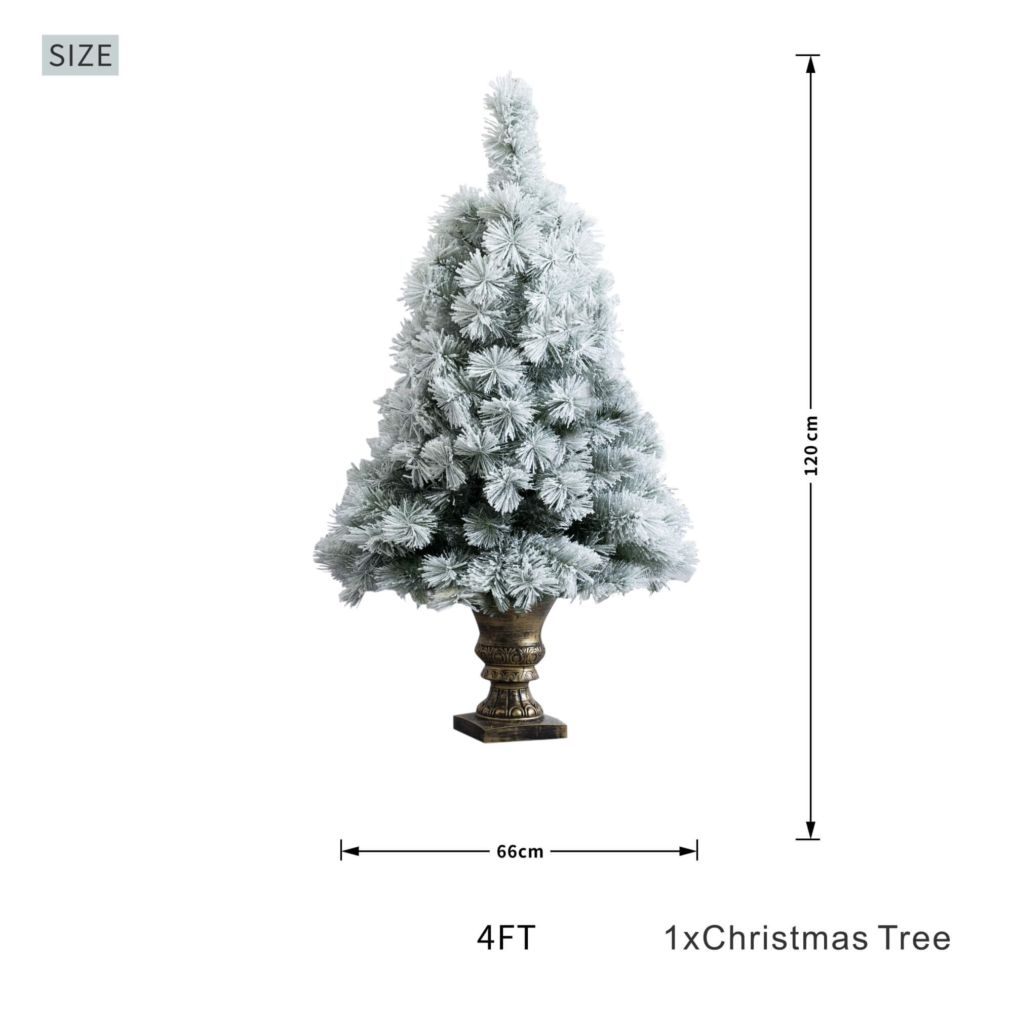 4FT Artificial Christmas Tree – White Pine Needle Design（PJT-2508）