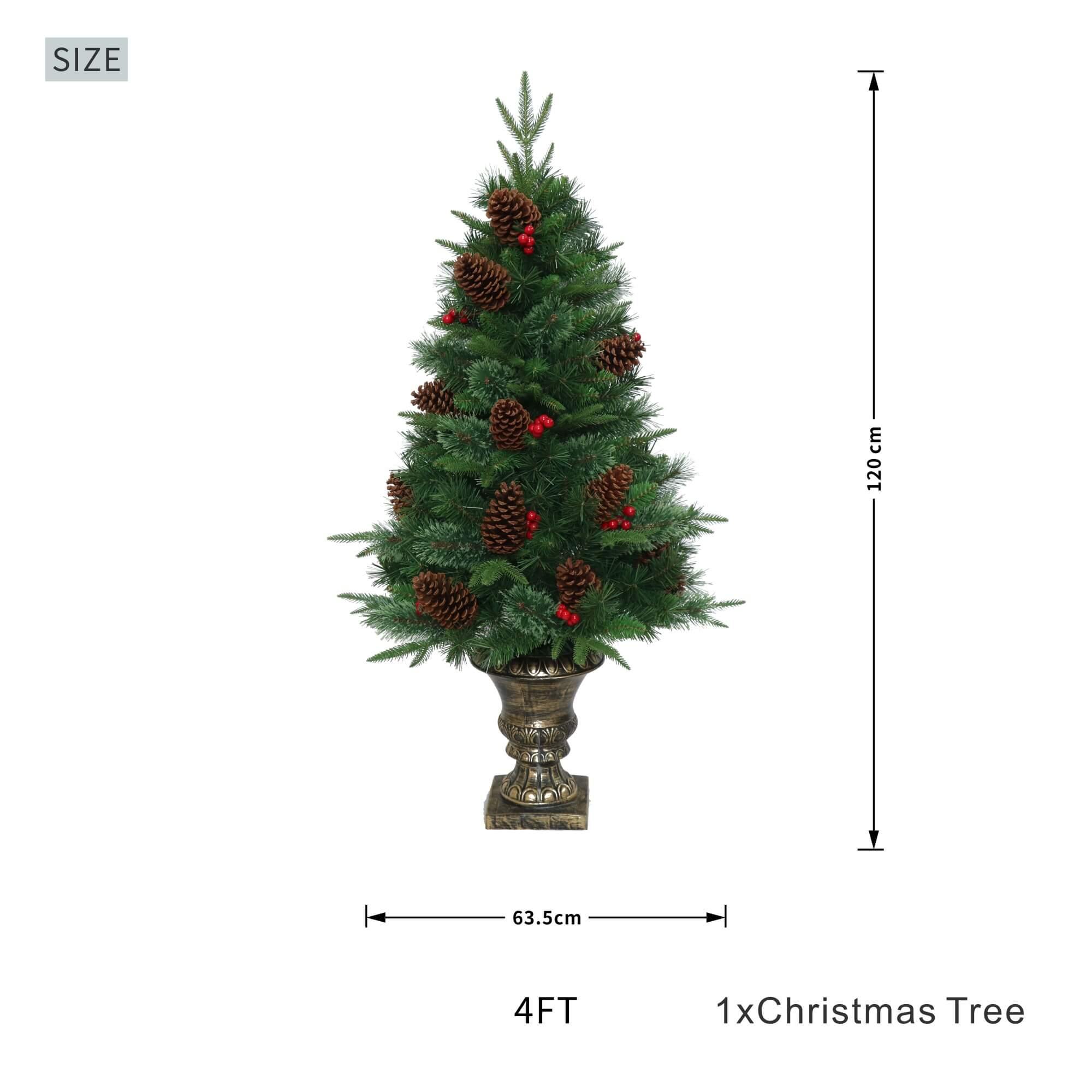 Artificial Christmas Tree with Classic Full Branch Design – 4FT (PJT-2509)