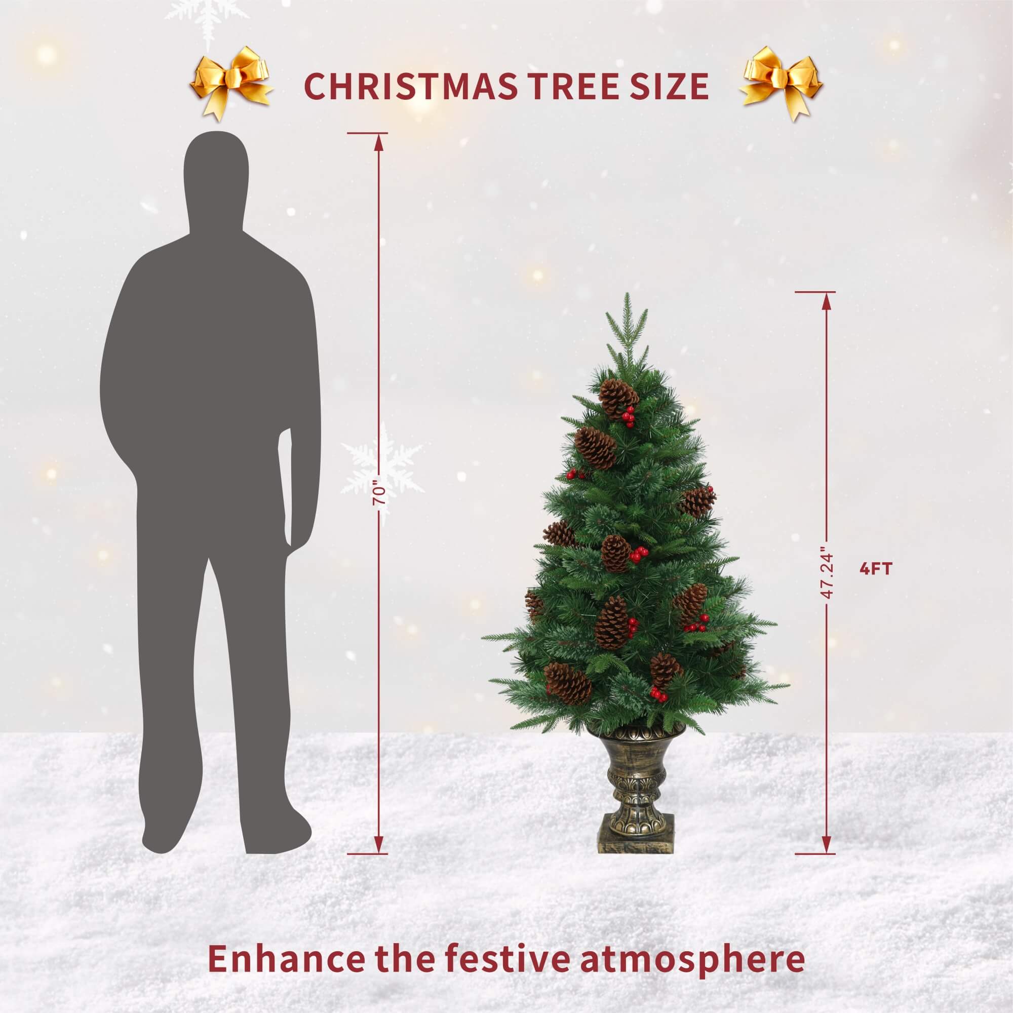 Artificial Christmas Tree with Classic Full Branch Design – 4FT (PJT-2509)