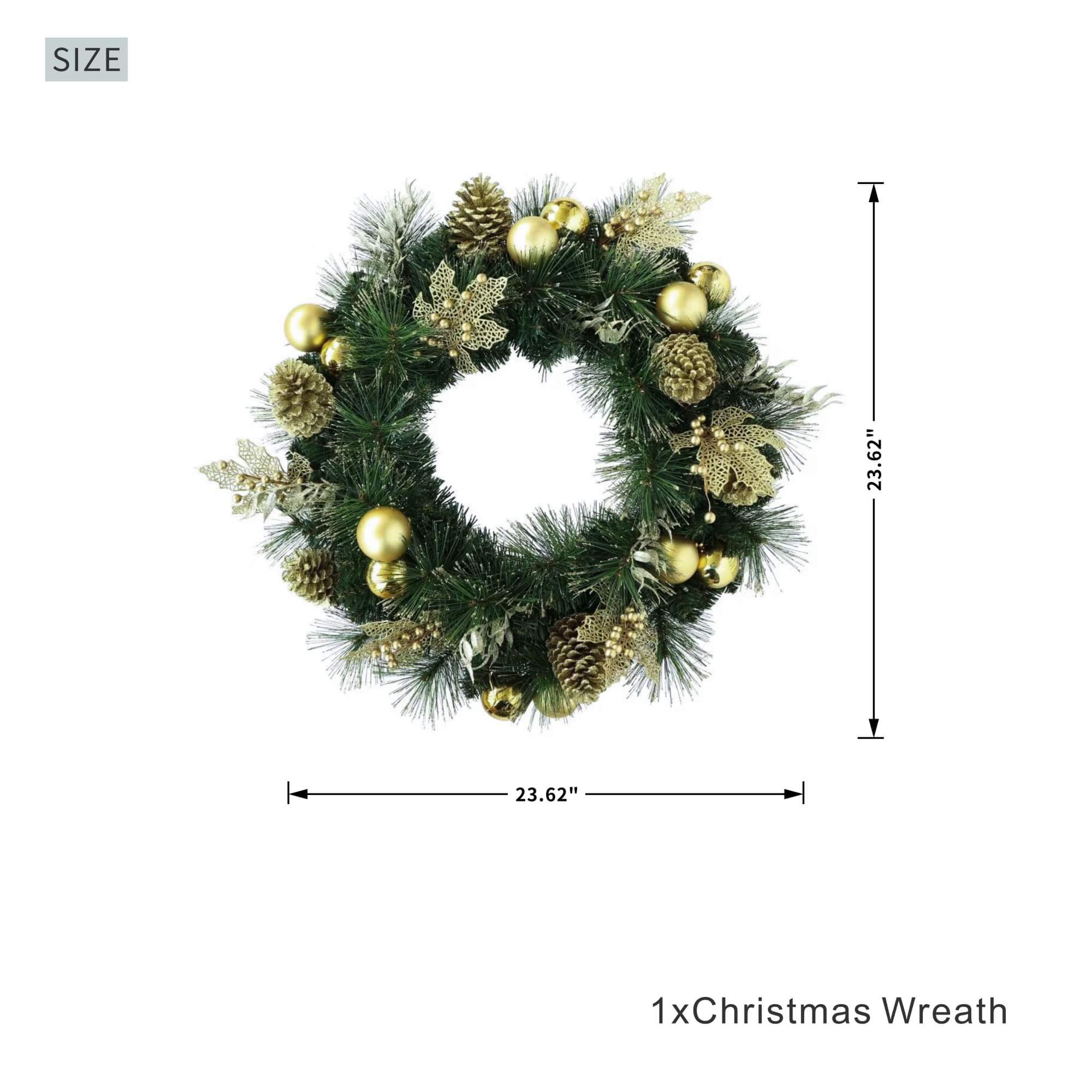 Artificial Christmas Wreath Collection – 60cm (PJW-2510 / PJW-2512)